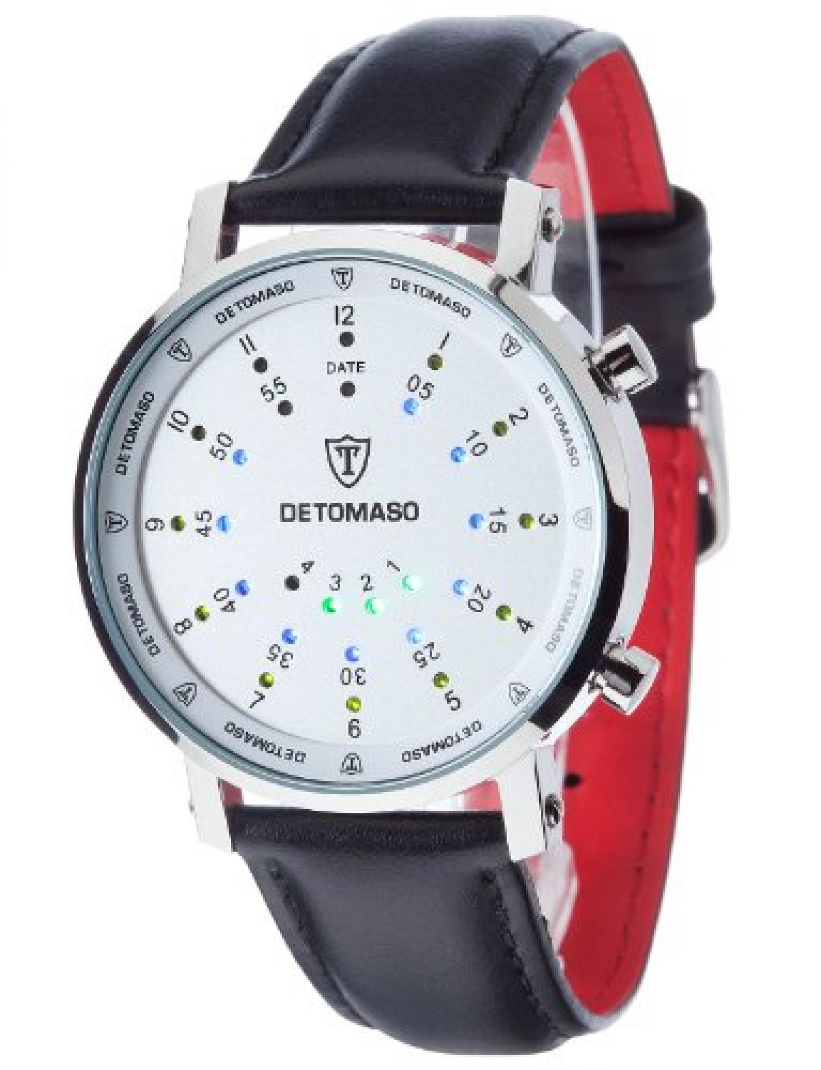 DETOMASO Herrenuhr Spacy Timeline Rund Silber/Weiß/Leder G-30730-S DETOMASO Herrenuhr Spacy Timeline Rund Silber/Weiß/Leder G-30730-S