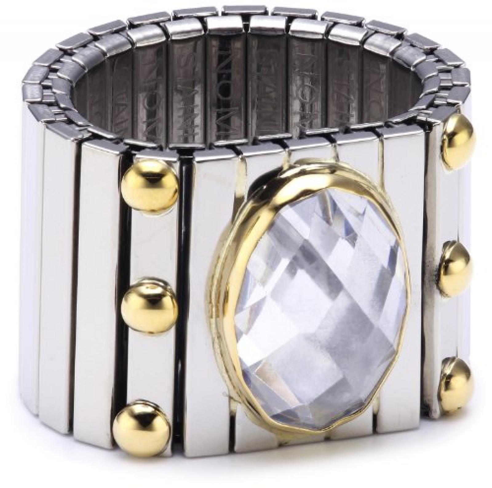 Nomination Damen-Ring Extra Gro&szlig; Facettiert Zirkon Wei&szlig; Ring gr&ouml;&szlig;e variabel 041541/010 