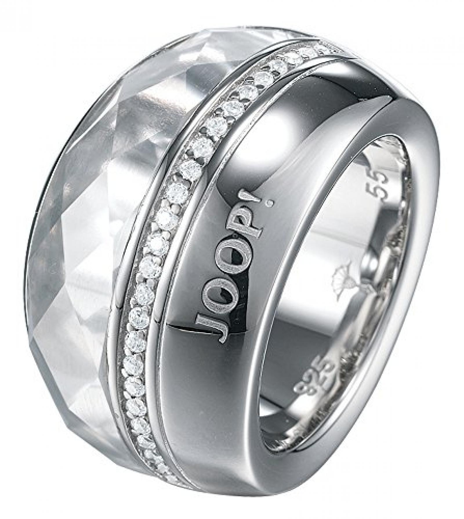 Joop Damen-Ring 925 Sterling Silber rhodiniert Kristall Zirkonia Ring wei&szlig; Gr.53 (16.9) JPRG90341B530 