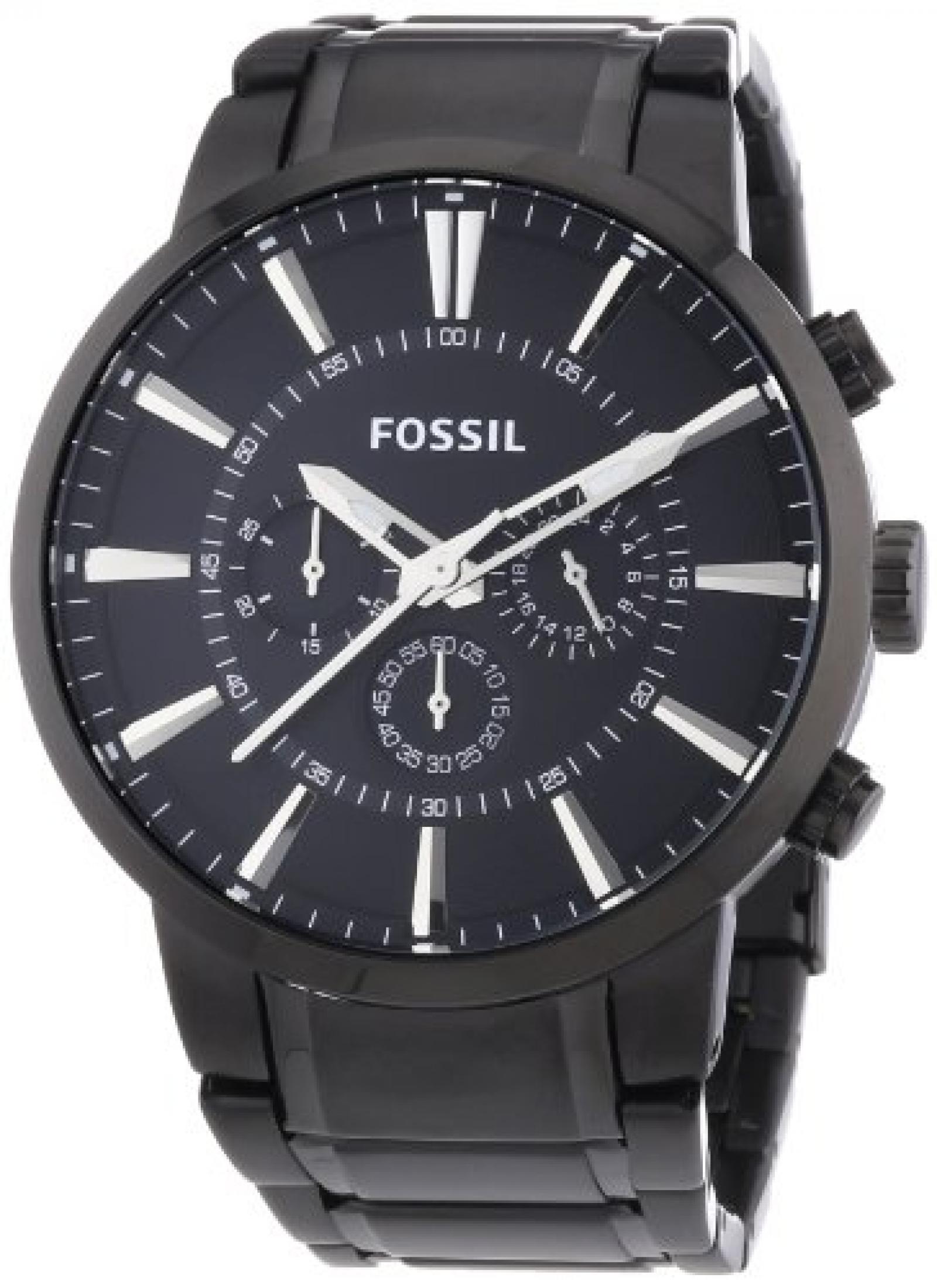 Fossil Herren-Armbanduhr XL Chronograph Quarz Edelstahl FS4778 