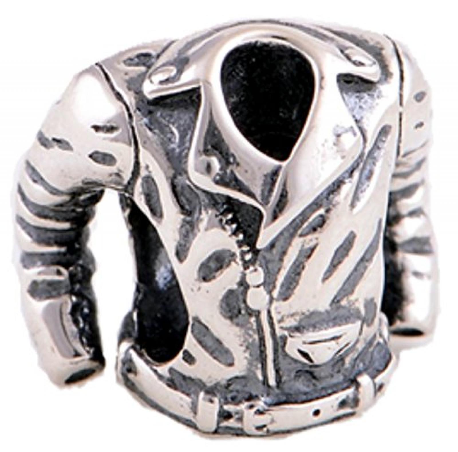 Lederjacke - Damen Bead - passend f&uuml;r Pandora Schmuck oder &auml;hnlichem - 100% 925 Sterling Silber 