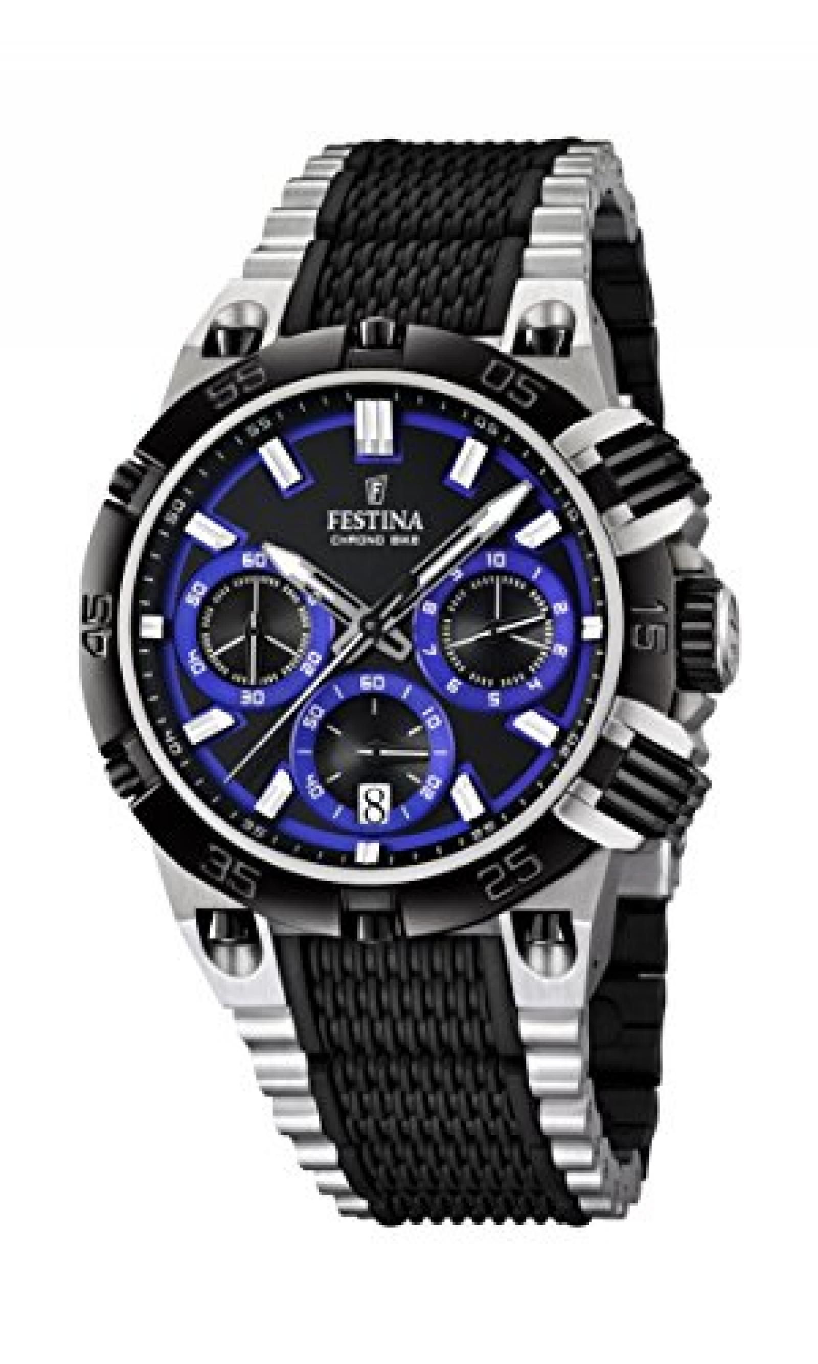 Festina Herren-Armbanduhr XL Chrono Bike 2014 Analog Quarz verschiedene Materialien F16775/5 