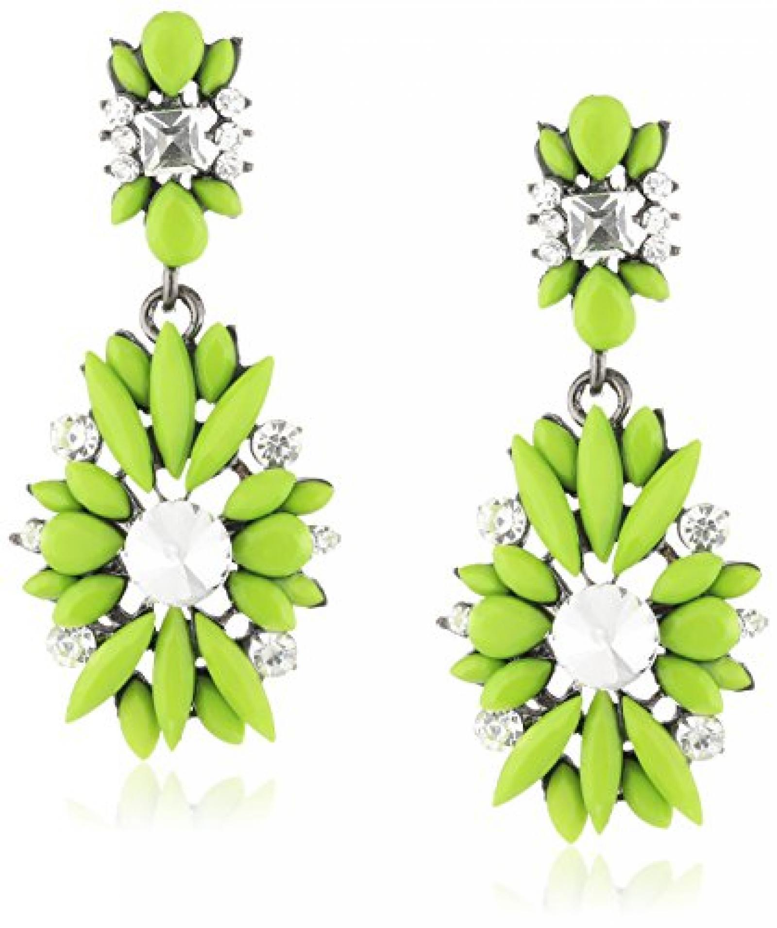 Sweet Deluxe Damen-Ohrh&auml;nger Metall rhodiniert Glas silber/gr&uuml;n 3021 