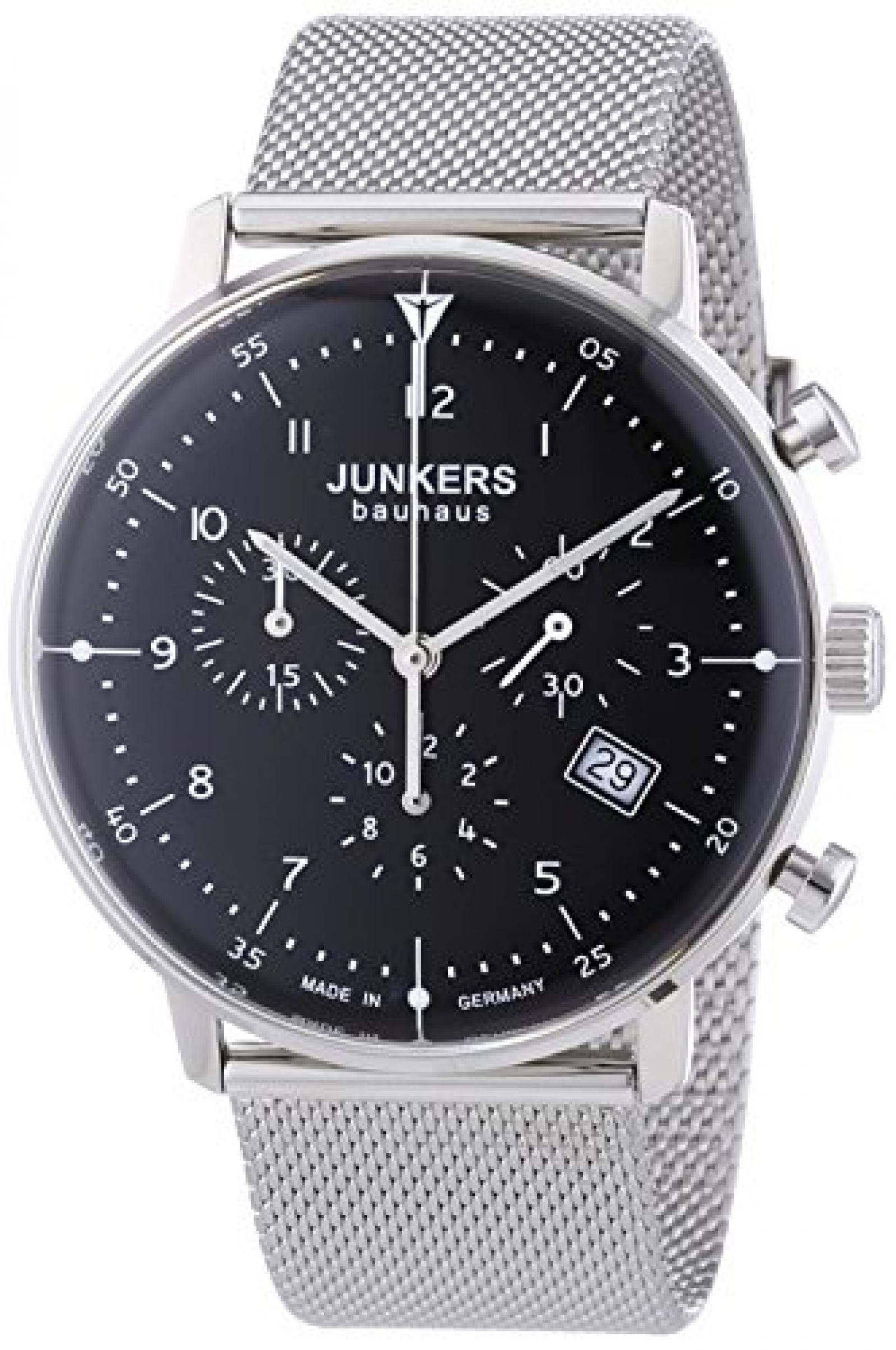 Junkers Herren-Armbanduhr XL Bauhaus Chronograph Quarz Edelstahl 6086M2 