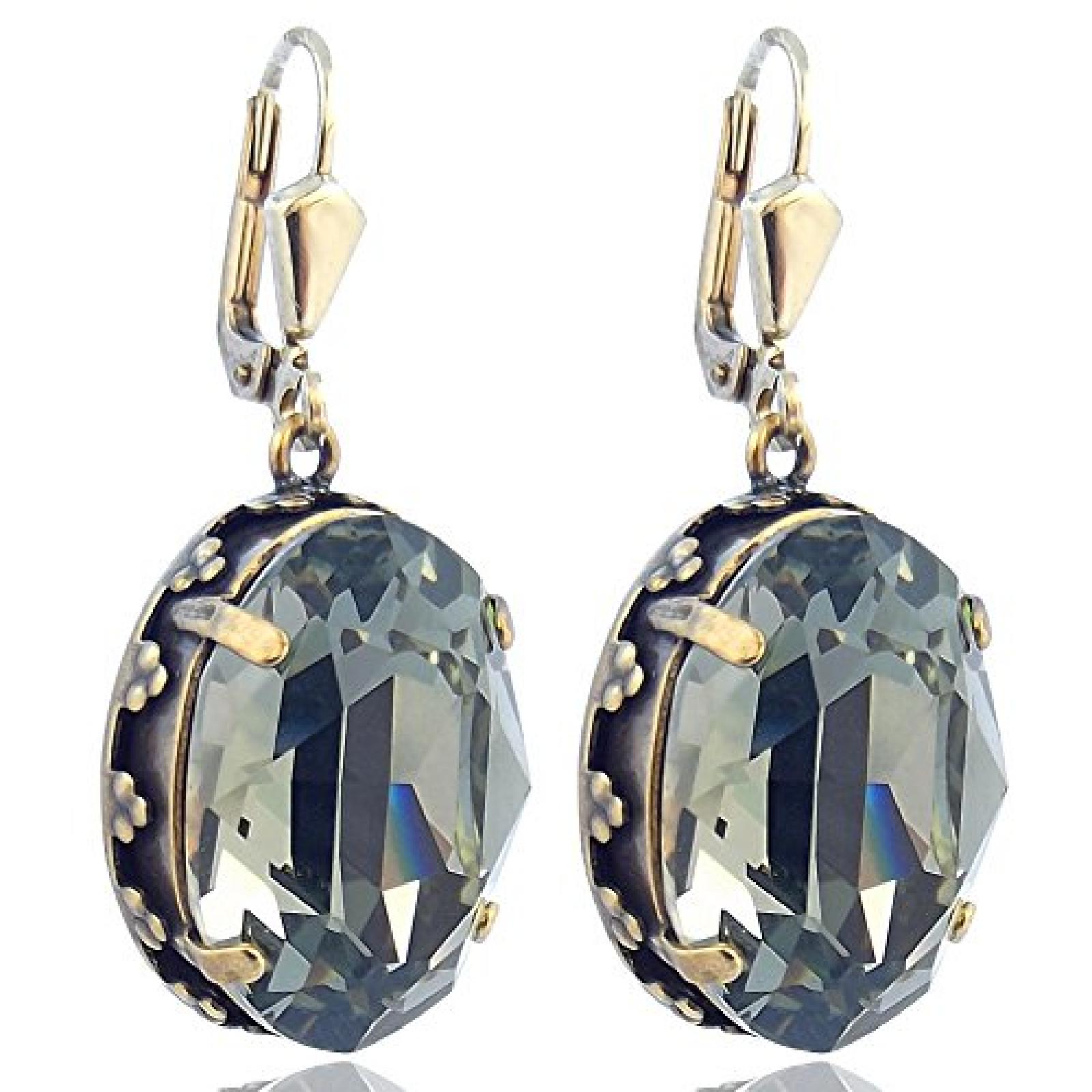 Jugendstil Ohrringe mit Swarovski Elements Jugendstil Ohrringe mit Swarovski Elements