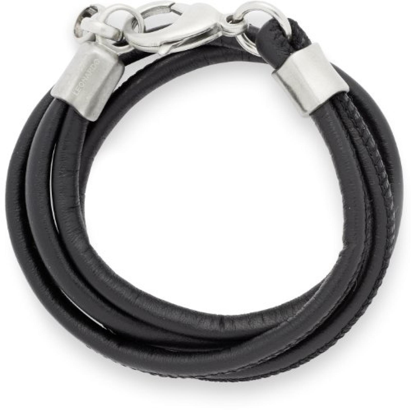 Leonardo Jewels Herren Armband Edelstahl Leder Men   01525-6 