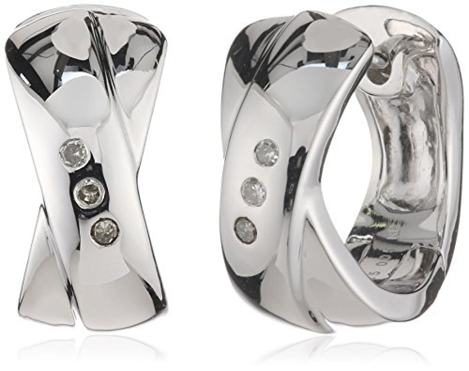 Celesta Damen-Creolen 925 Sterling Silber 6x Diamanten 0.052 ct. 312210004 Celesta Damen-Creolen 925 Sterling Silber 6x Diamanten 0.052 ct. 312210004