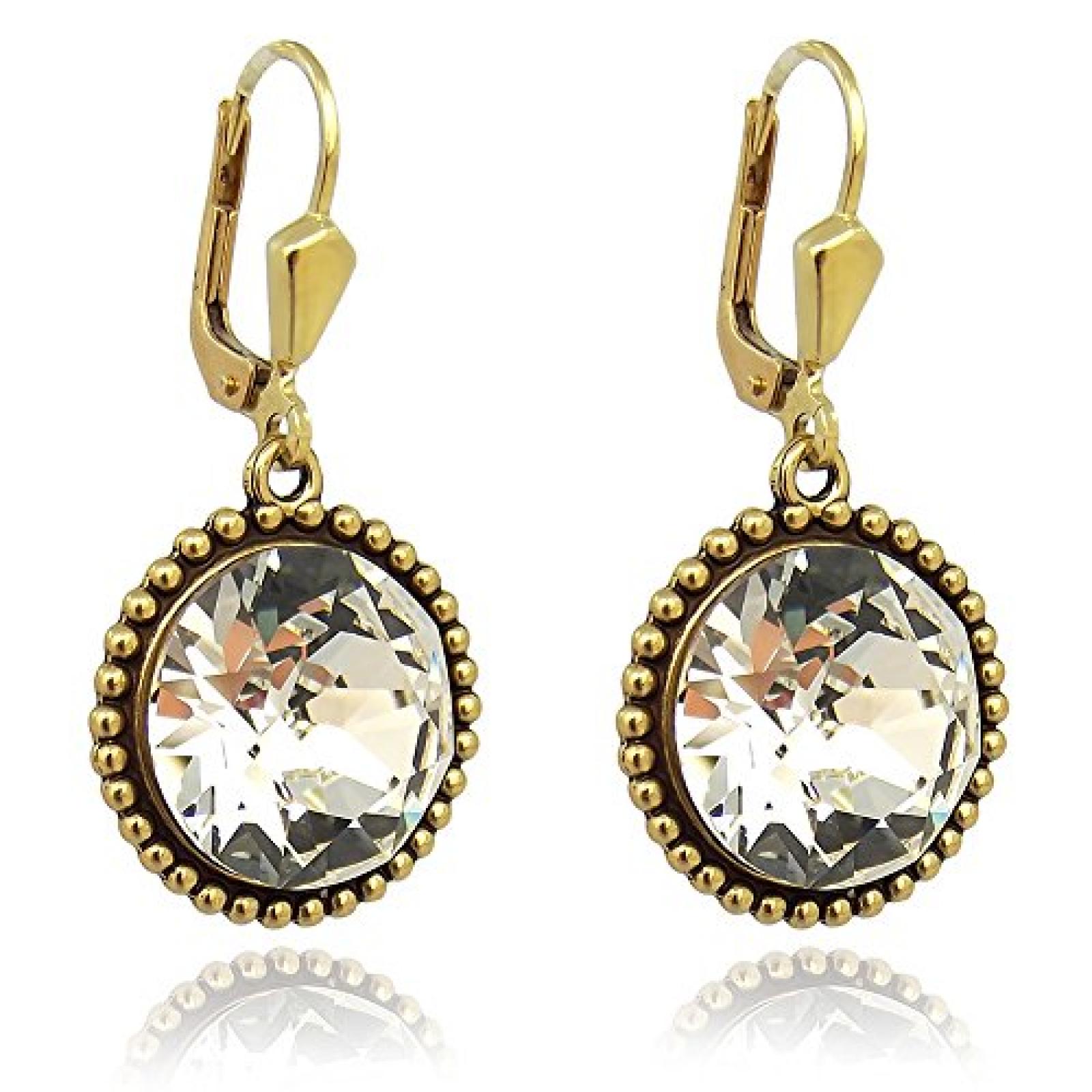 Ohrhänger mit Swarovski Elements Gold - Crystal Ohrhänger mit Swarovski Elements Gold - Crystal