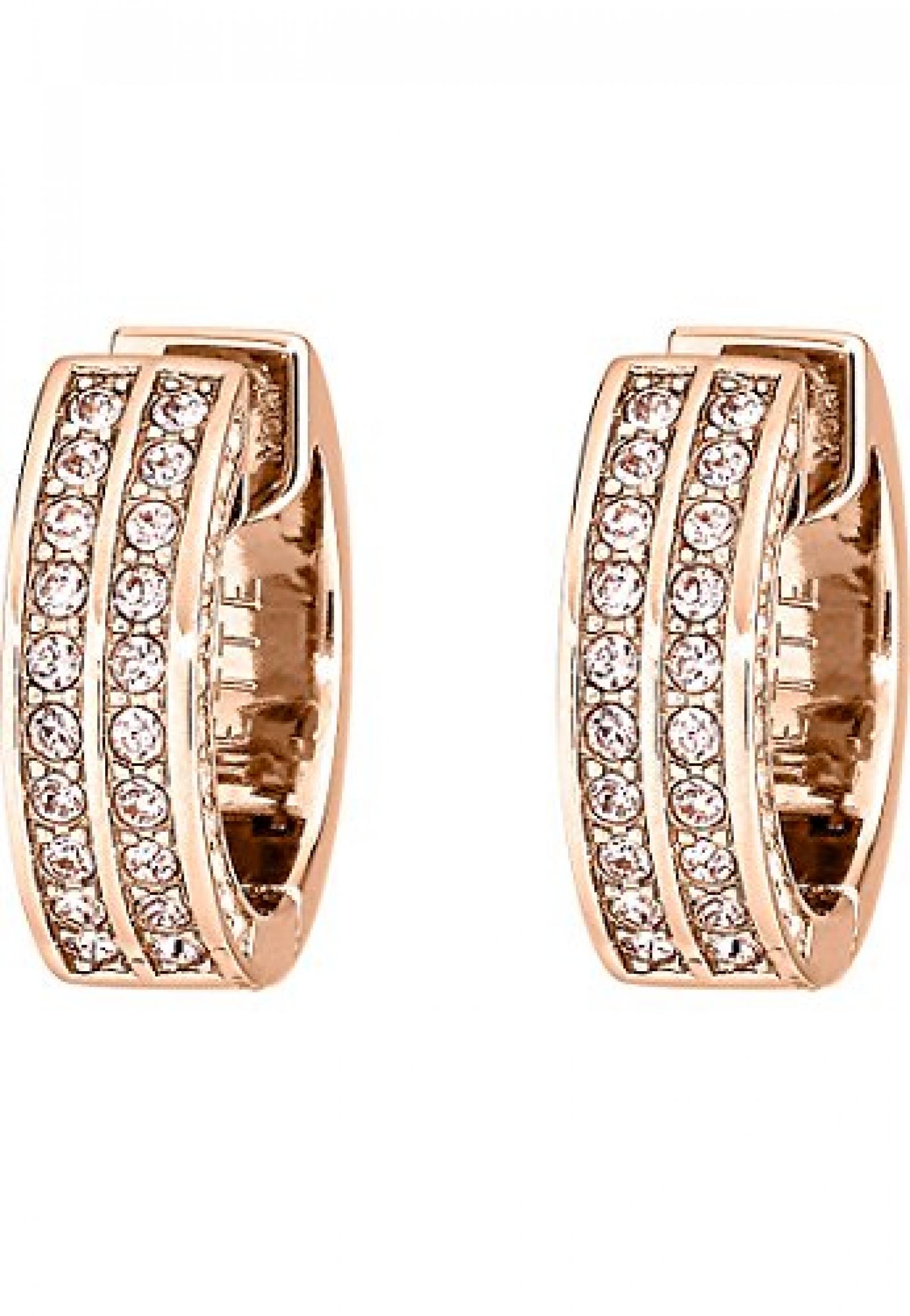 JETTE Magic Passion Damen-Creole JETTE Magic Passion Pure Glam Metall 108 Kristall One Size, roségold 