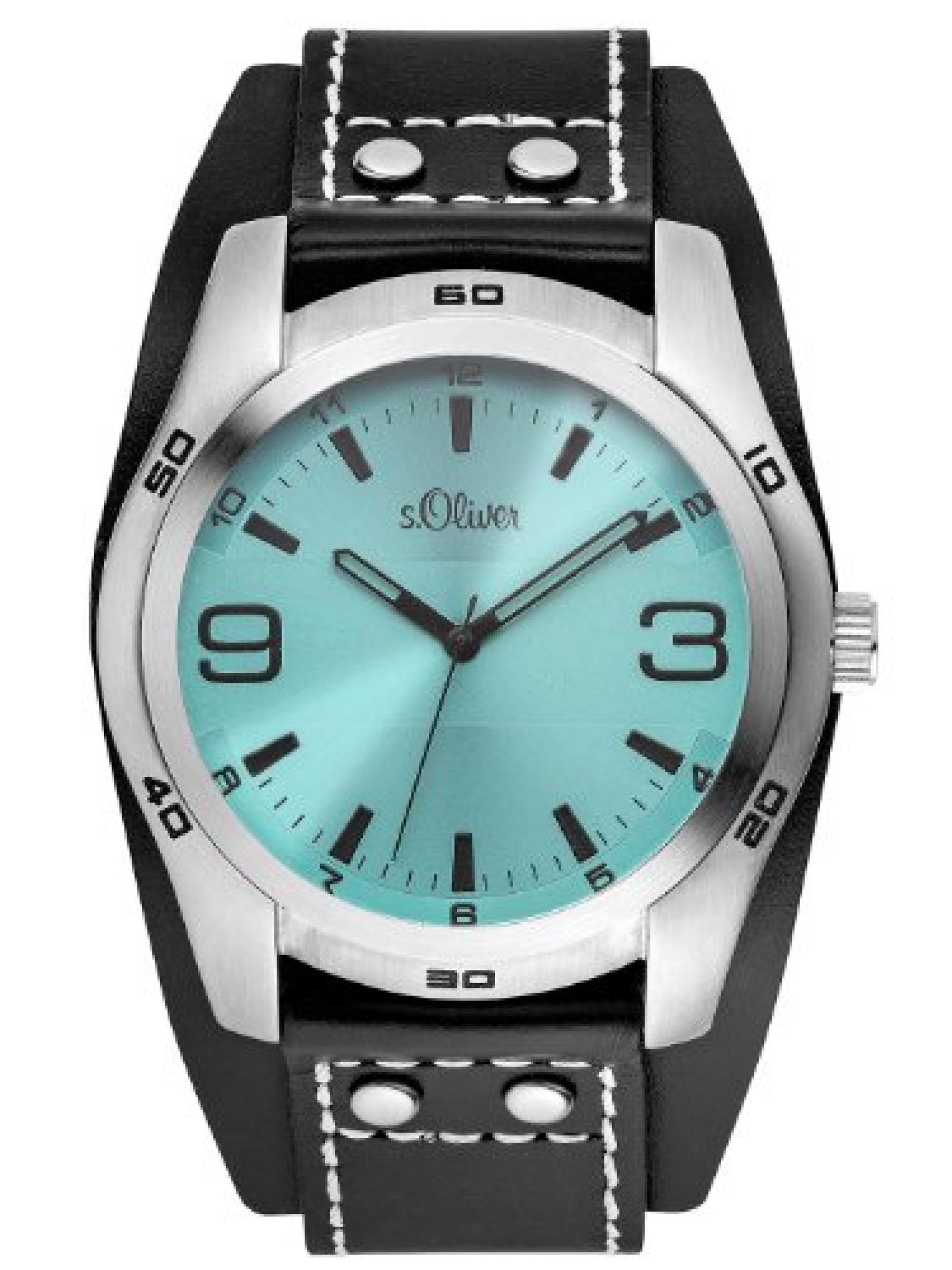 s.Oliver Herren-Armbanduhr XL Analog Quarz Leder SO-2882-LQ s.Oliver Herren-Armbanduhr XL Analog Quarz Leder SO-2882-LQ