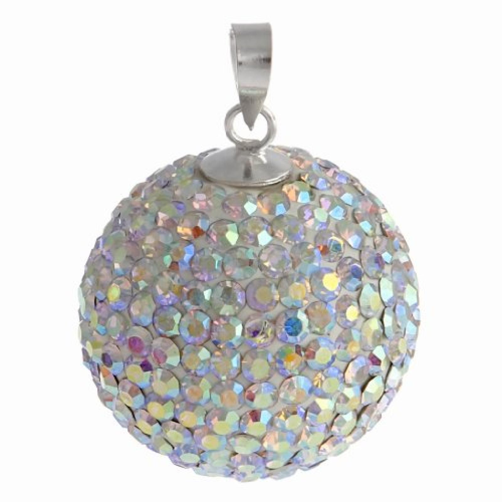 Bella Carina Damen Anhänger mit Kristall Elements 22 mm regenbogen, 925 Sterling Silber Bella Carina Damen Anhänger mit Kristall Elements 22 mm regenbogen, 925 Sterling Silber