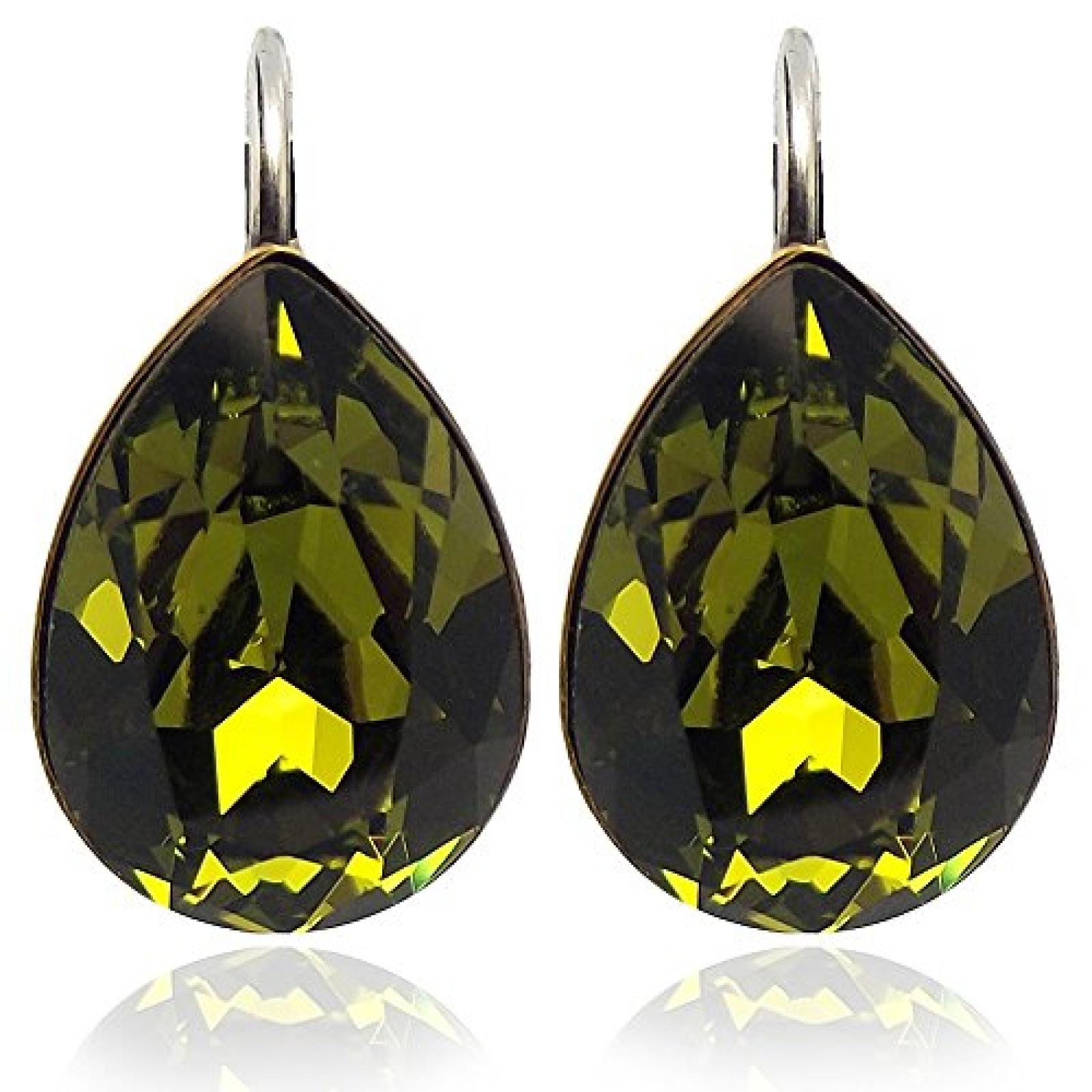 Ohrringe mit Swarovski Elements - Farbe Gold Olive 