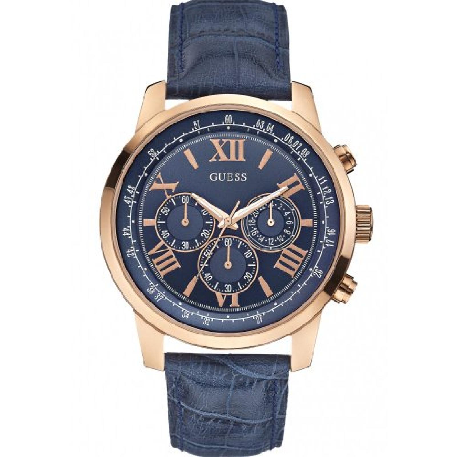 Guess Herren-Armbanduhr XL Chronograph Quarz Leder W0380G5 Guess Herren-Armbanduhr XL Chronograph Quarz Leder W0380G5