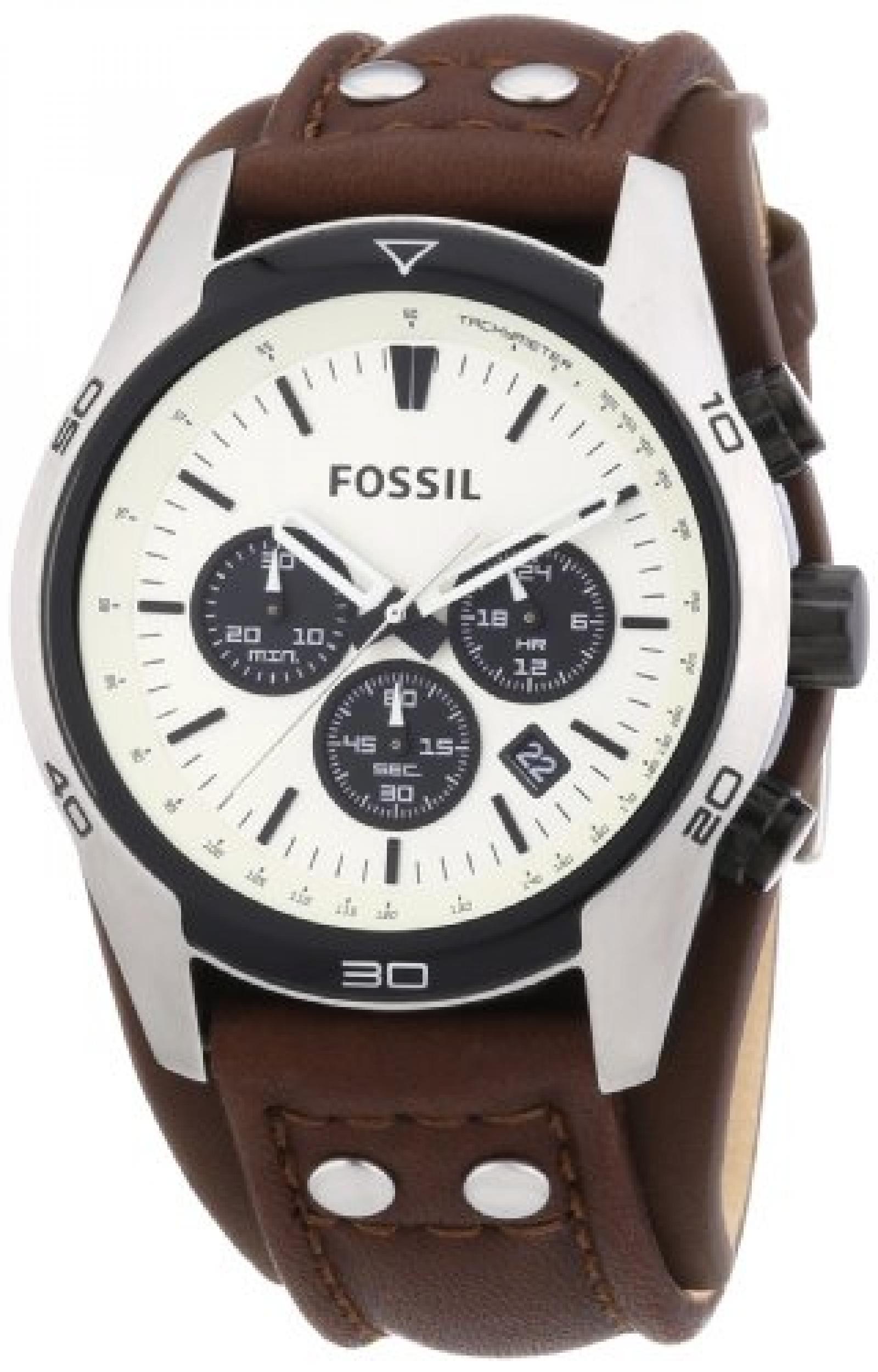 Fossil Coachman Herren Armbanduhr Sport Chronograph Leder braun CH2890 