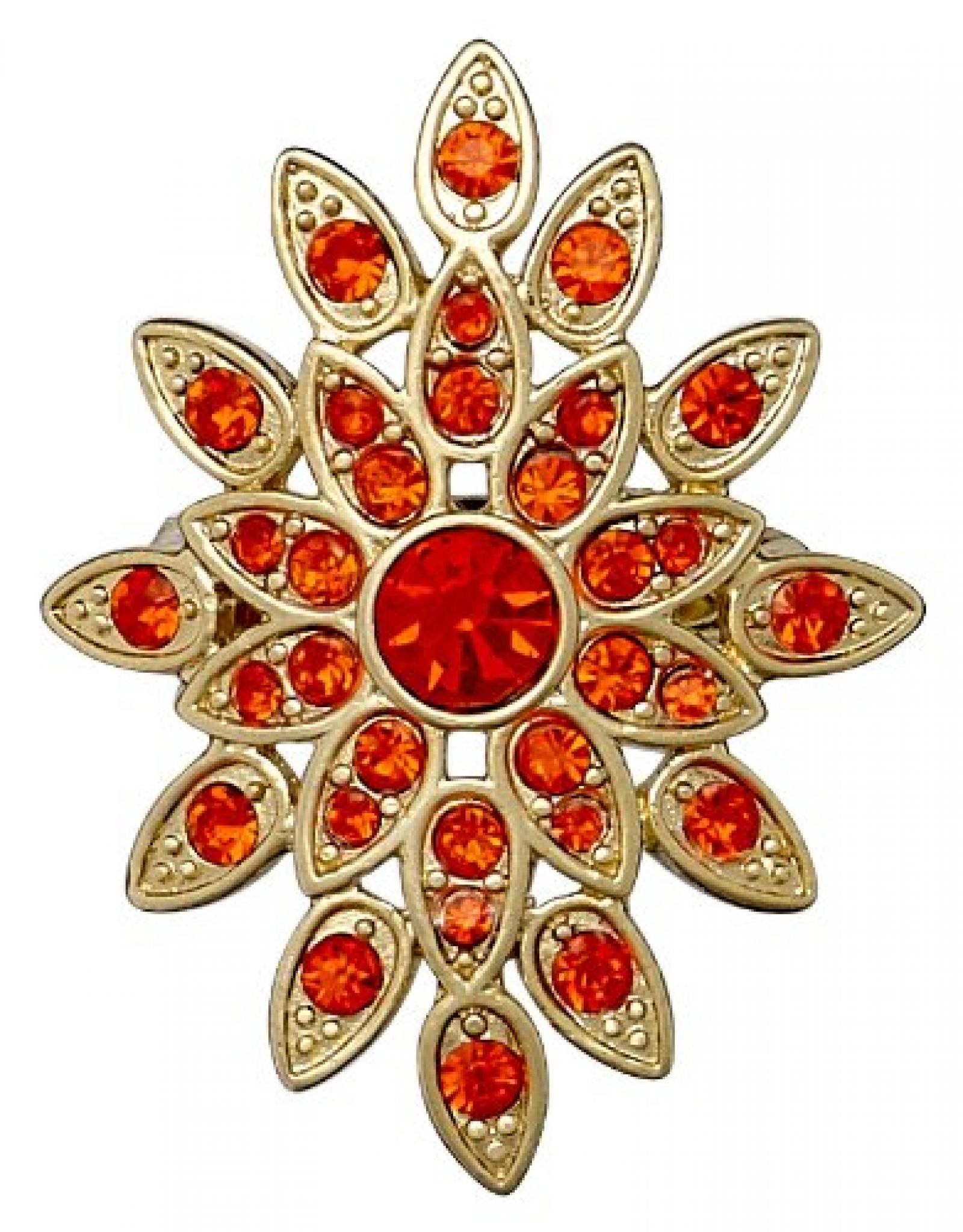 Pilgrim Jewelry Damen-Ring Messing aus der Serie vergoldet,orange 3.4 cm Gr. 53 (16.9) 331322324 
