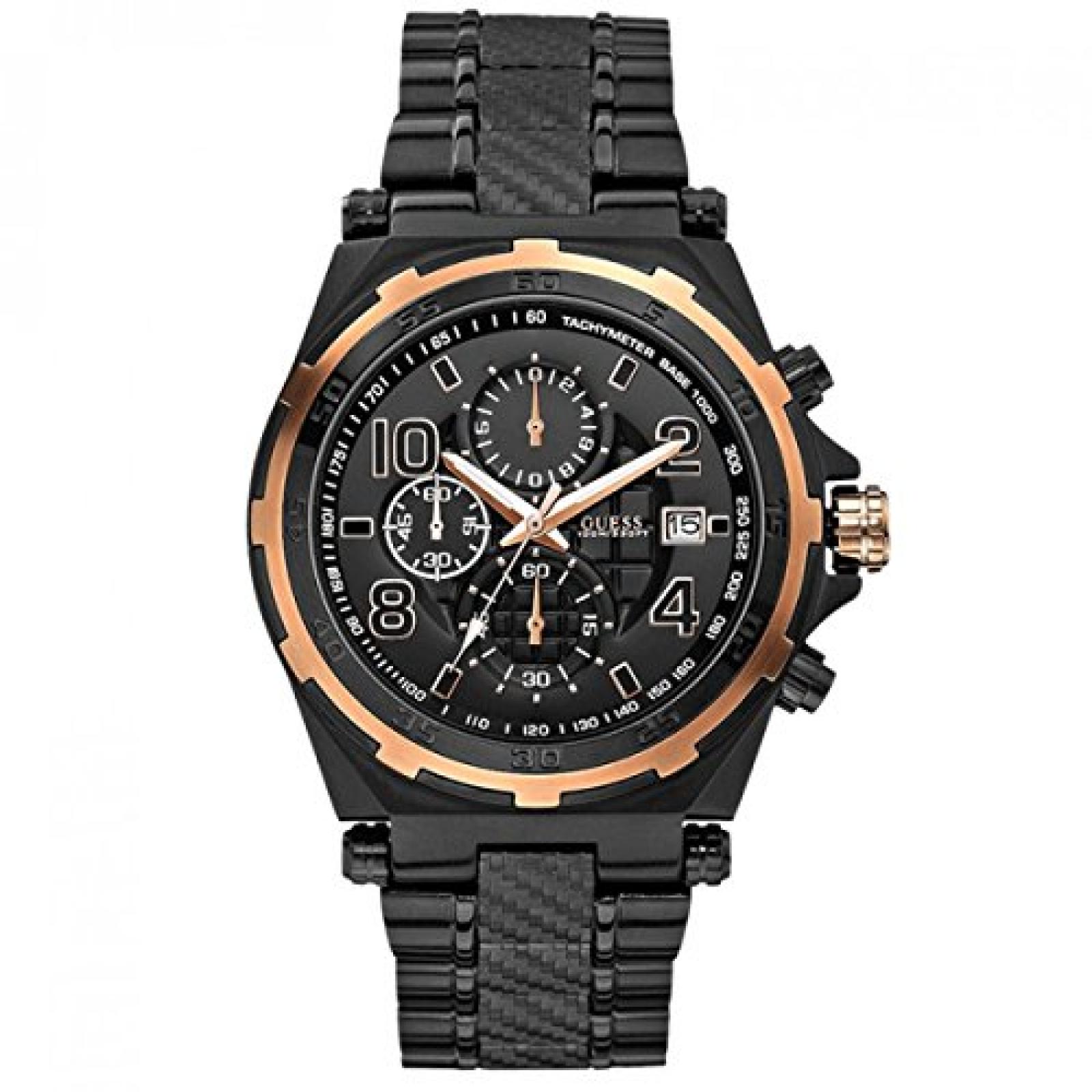 Guess Herren-Armbanduhr XL Chronograph Quarz Edelstahl beschichtet W0243G2 