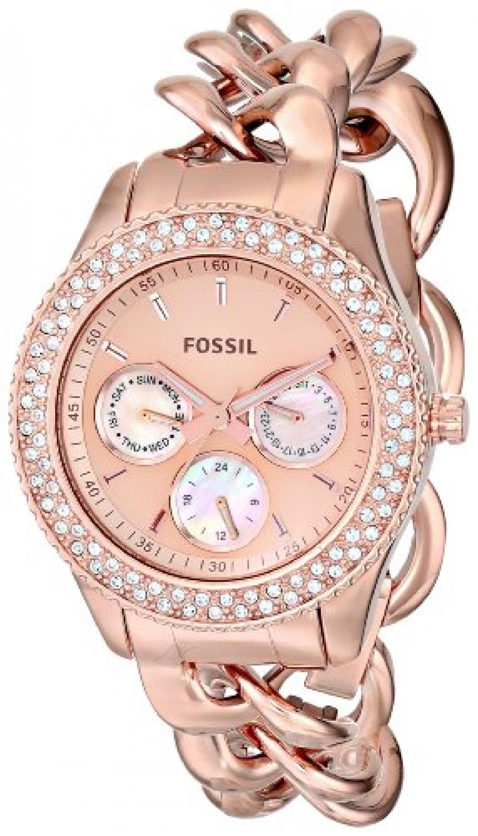 Fossil Damen-Armbanduhr Stella Analog Quarz Edelstahl ES3500 