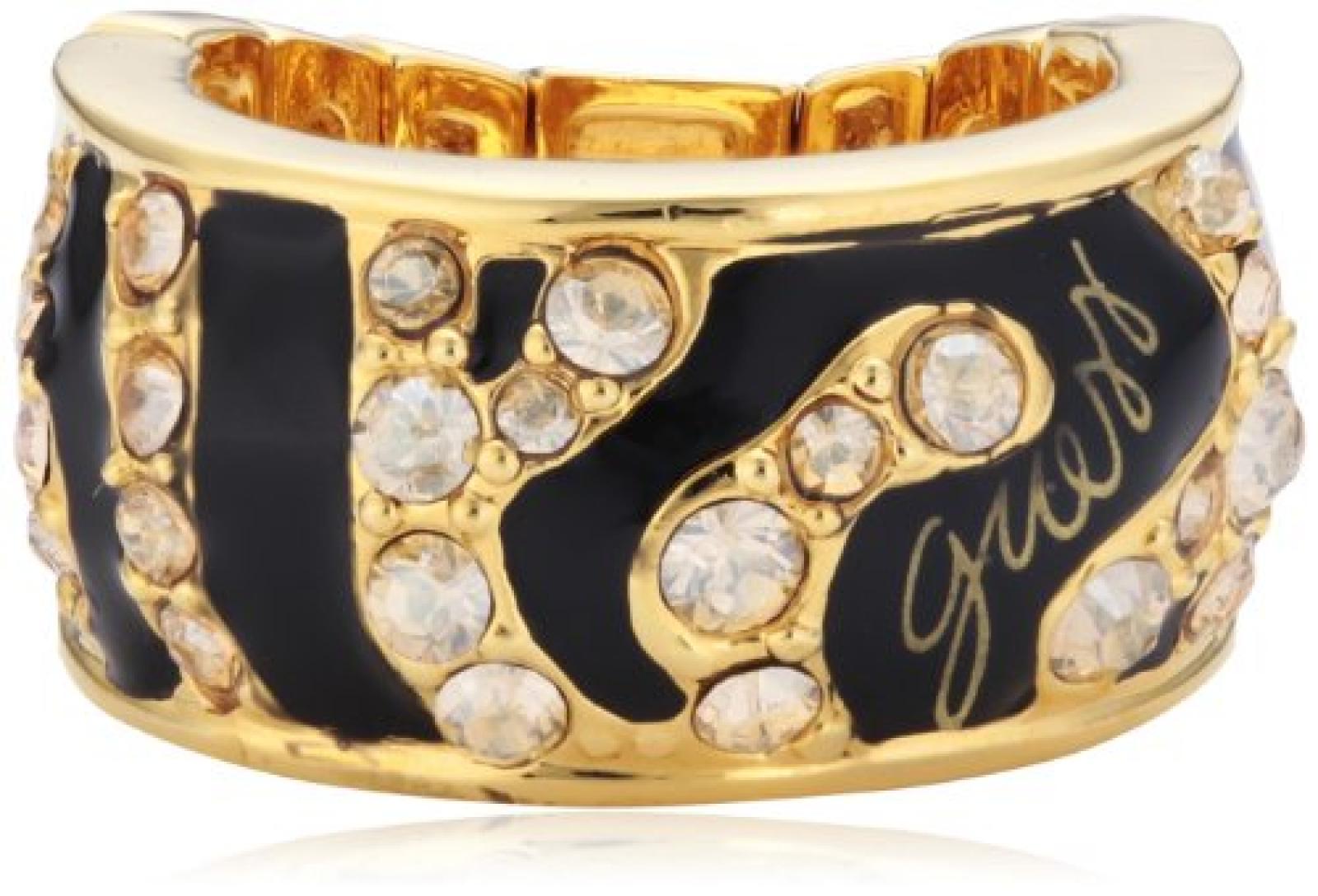 Guess Damen-Ring Metalllegierung teilvergoldet Zirkonia Rundschliff transparent Gr. 55 (17.5) gr&ouml;&szlig;enverstellbar - UBR71202-L 