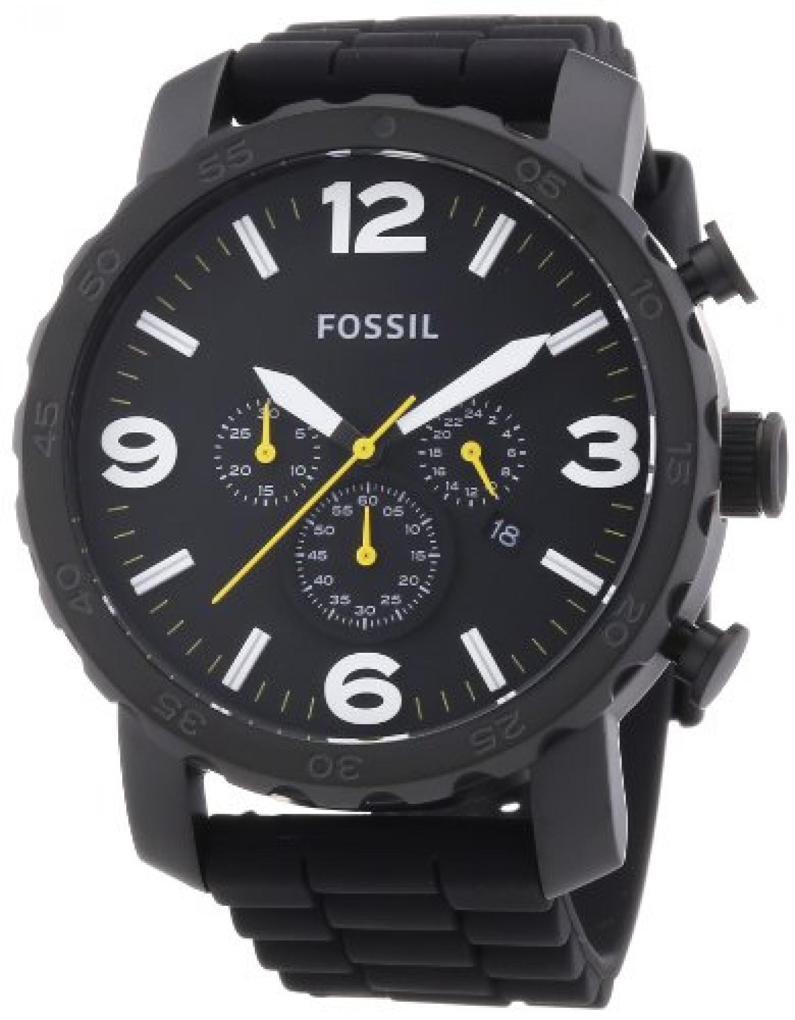 Fossil Herren-Armbanduhr XL Chronograph Quarz Silikon JR1425 