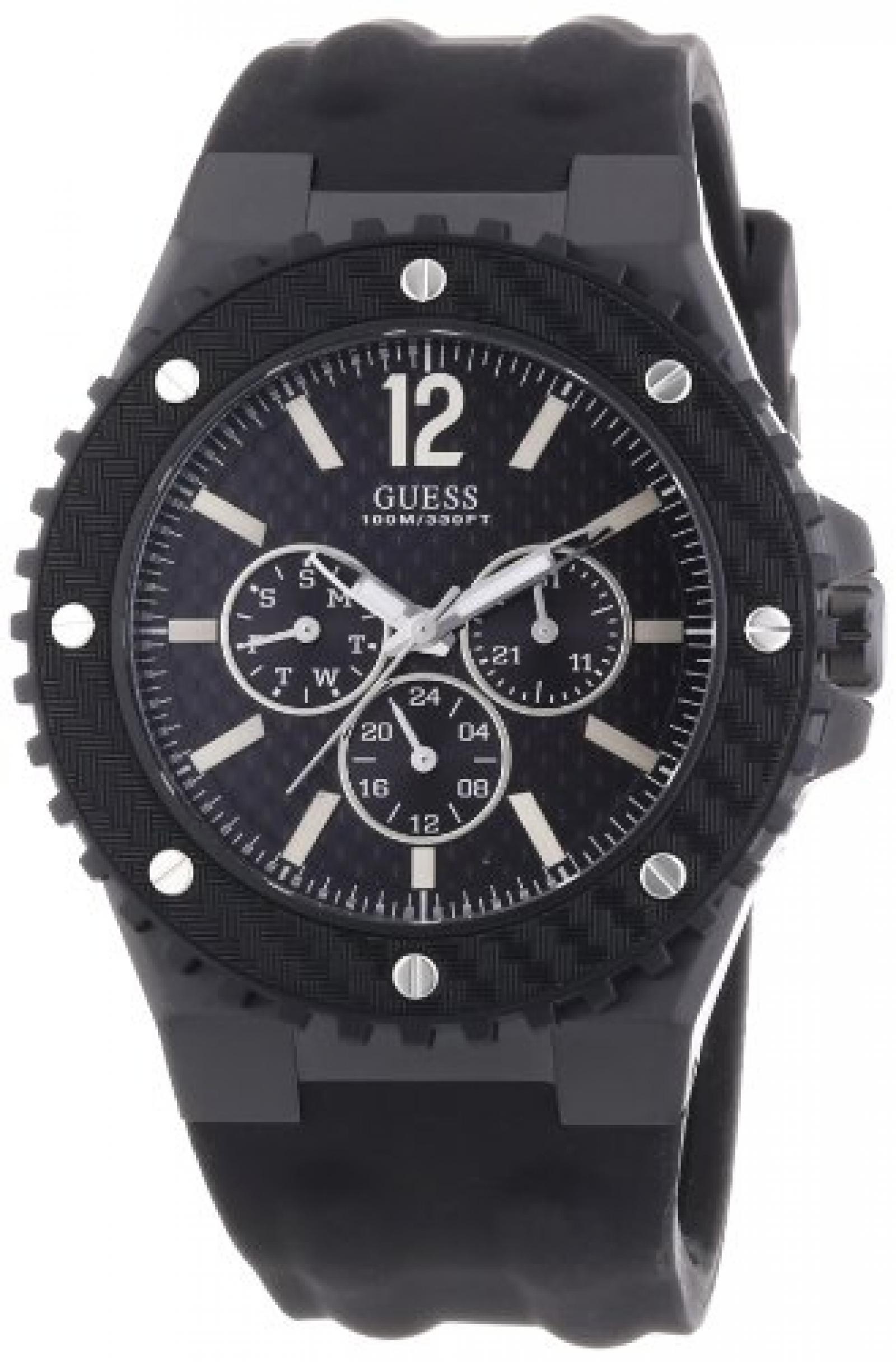 Guess Herren-Armbanduhr XL Overdrive Multifunktion Analog Quarz Silikon W11619G1 Guess Herren-Armbanduhr XL Overdrive Multifunktion Analog Quarz Silikon W11619G1