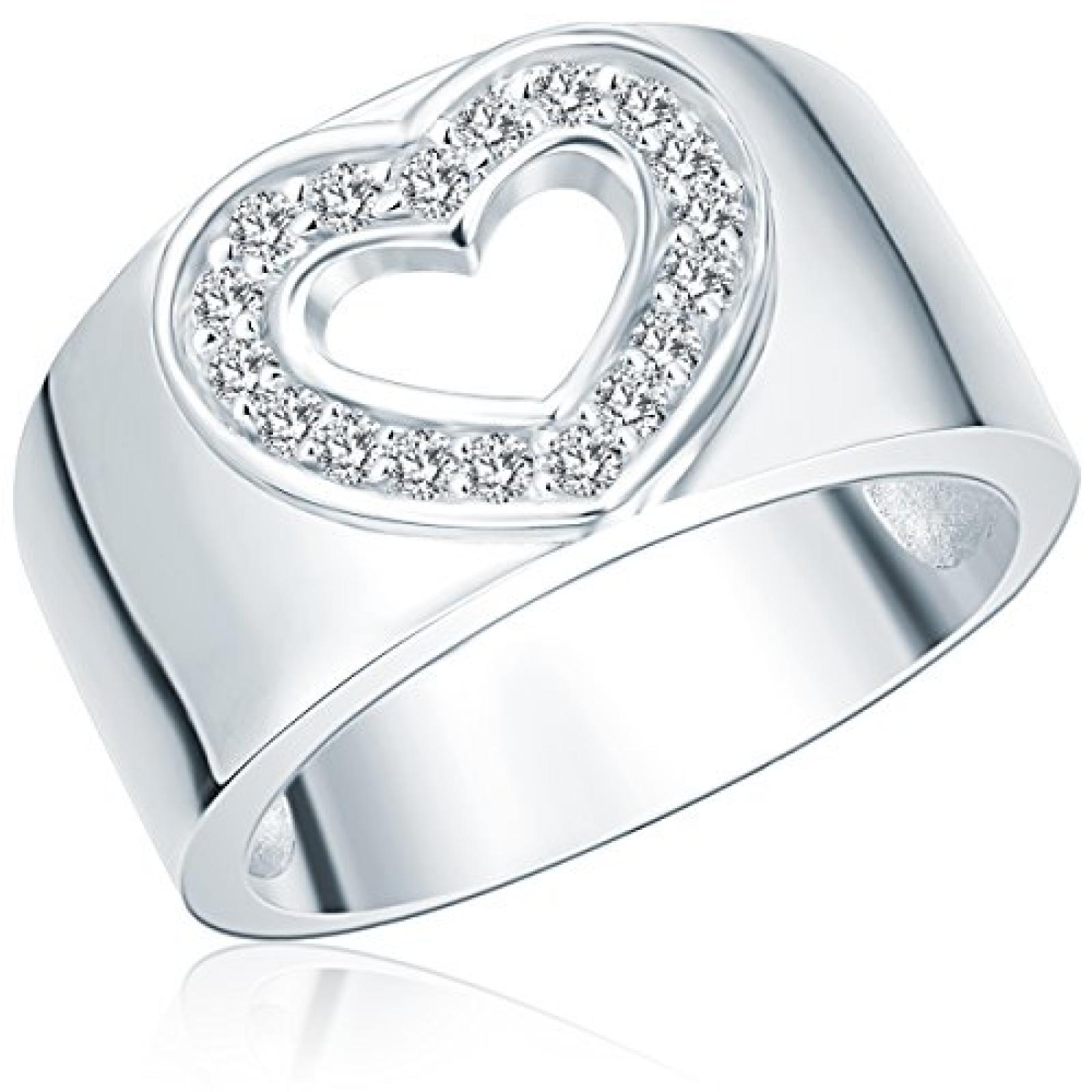 Rafaela Donata Damen-Ring Classic Collection 925 Sterling Silber Zirkonia Herz 60400038 