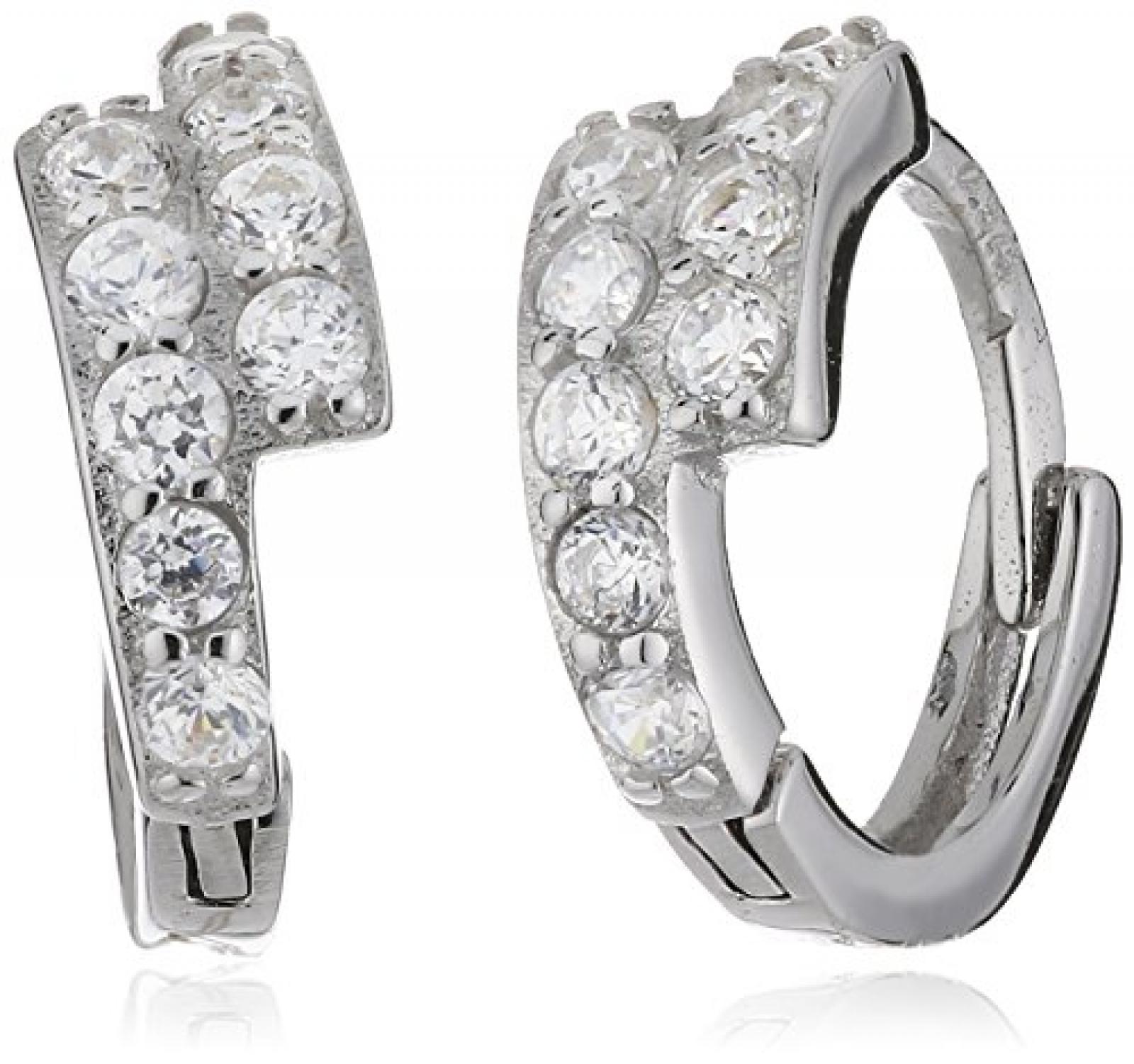 Amor Jewelry Damen-Creolen 925 Sterling Silber rhodiniert Zirkonia weiß 381758 Amor Jewelry Damen-Creolen 925 Sterling Silber rhodiniert Zirkonia weiß 381758