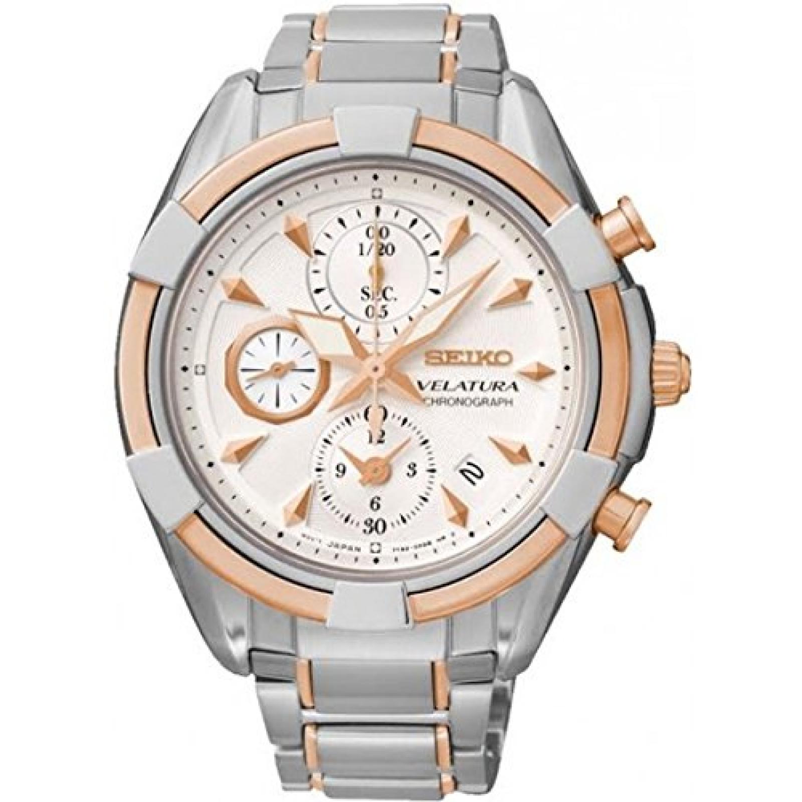 Seiko Damen-Armbanduhr Velatura Chronograph Quarz Edelstahl SNDW58P1 