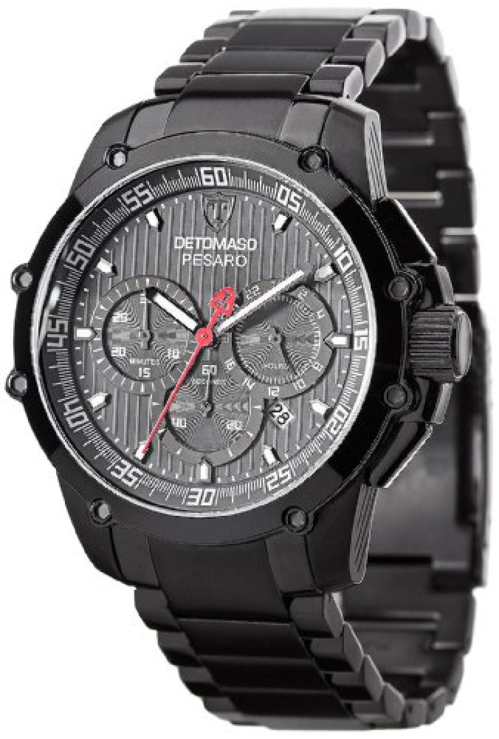 Detomaso Herren-Armbanduhr XL PESARO Dark Grey/Grey Chronograph Quarz Edelstahl DT1042-E Detomaso Herren-Armbanduhr XL PESARO Dark Grey/Grey Chronograph Quarz Edelstahl DT1042-E