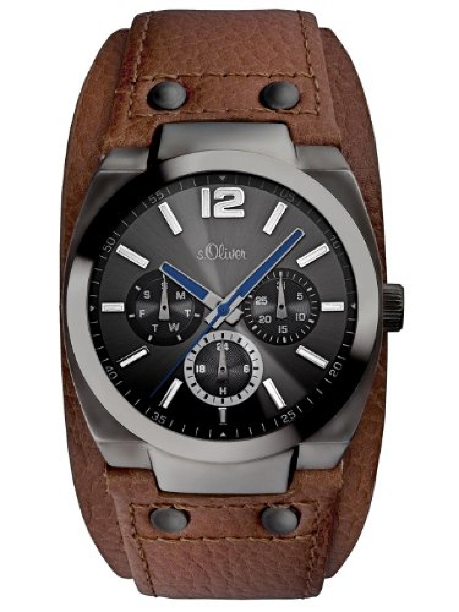 s.Oliver Herren-Armbanduhr Casual Analog Quarz Leder SO-2502-LM s.Oliver Herren-Armbanduhr Casual Analog Quarz Leder SO-2502-LM