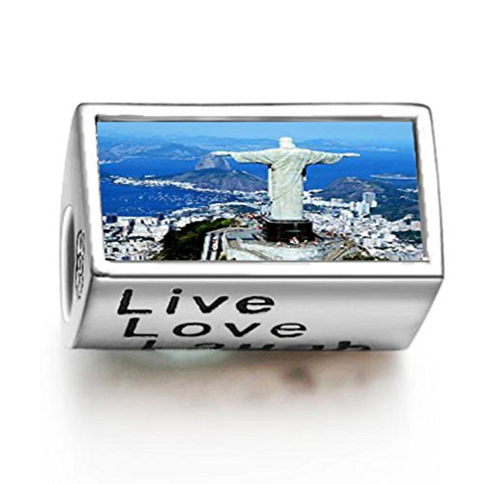 loyallove Travel Statue Of Christ The Redeemer Words Live Love Laugh Bead Charm 