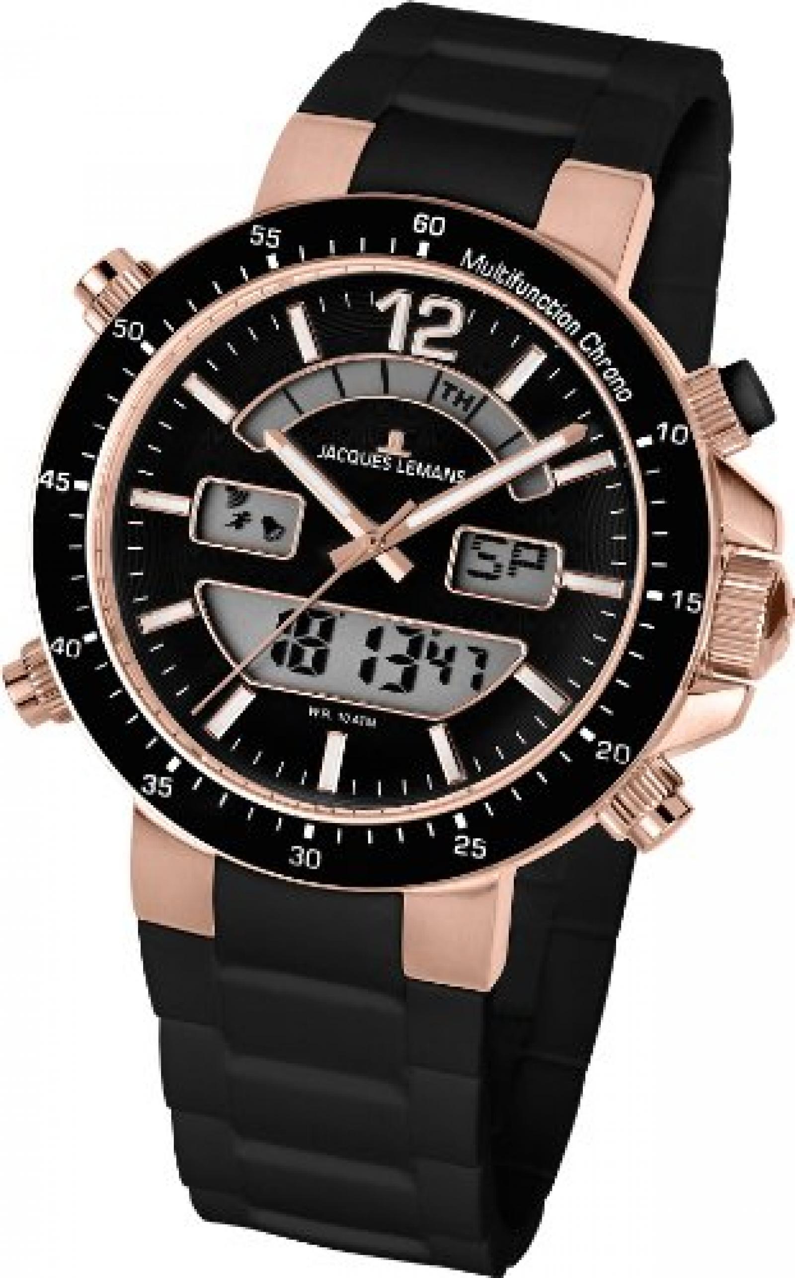 Jacques Lemans Unisex-Armbanduhr Milano Analog - Digital Silikon 1-1712Y Jacques Lemans Unisex-Armbanduhr Milano Analog - Digital Silikon 1-1712Y