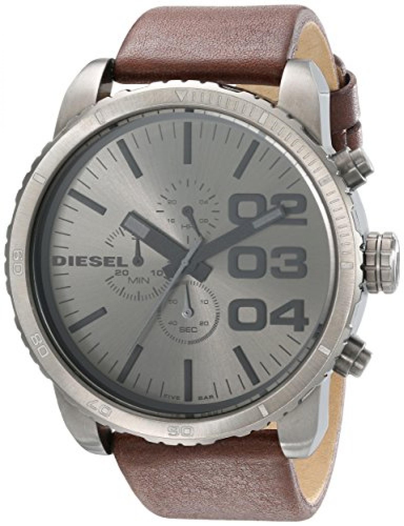 Diesel Herren-Armbanduhr XL Franchise-51 Chronograph Quarz Leder DZ4210 