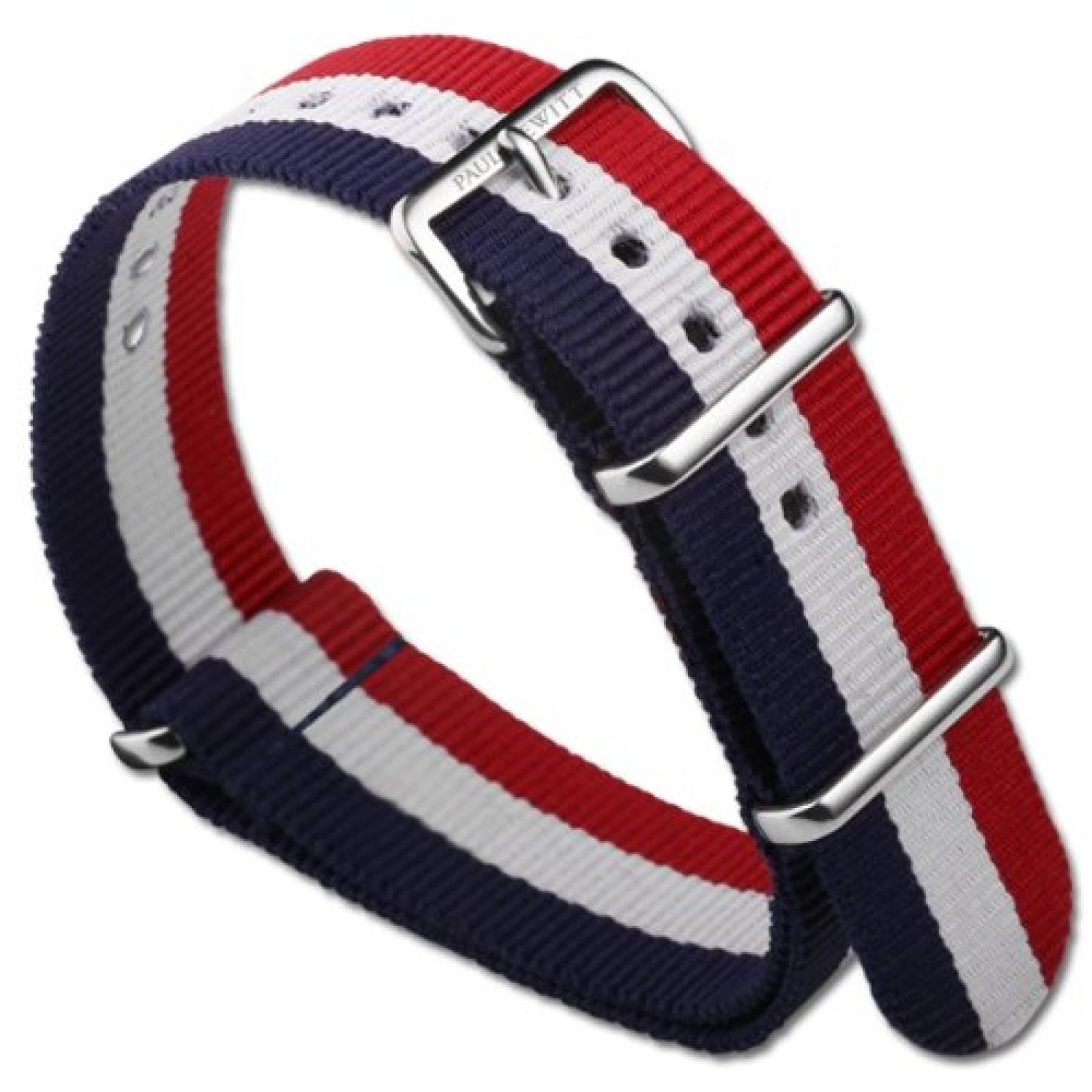 PAUL HEWITT Nato Strap Uhrenarmband 20 mm Rot-Weiss-Blau 