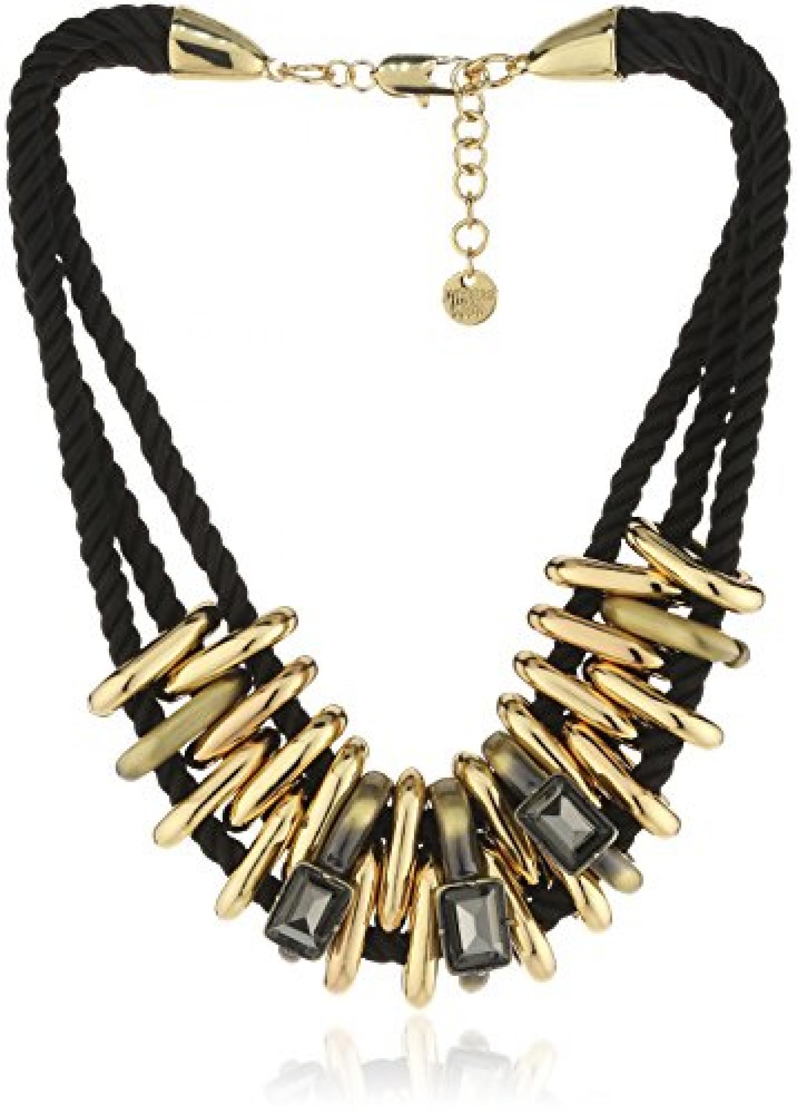 Dyrberg/Kern Damen Halskette Vergoldetes Metall Stoff Glaskristall 336079 