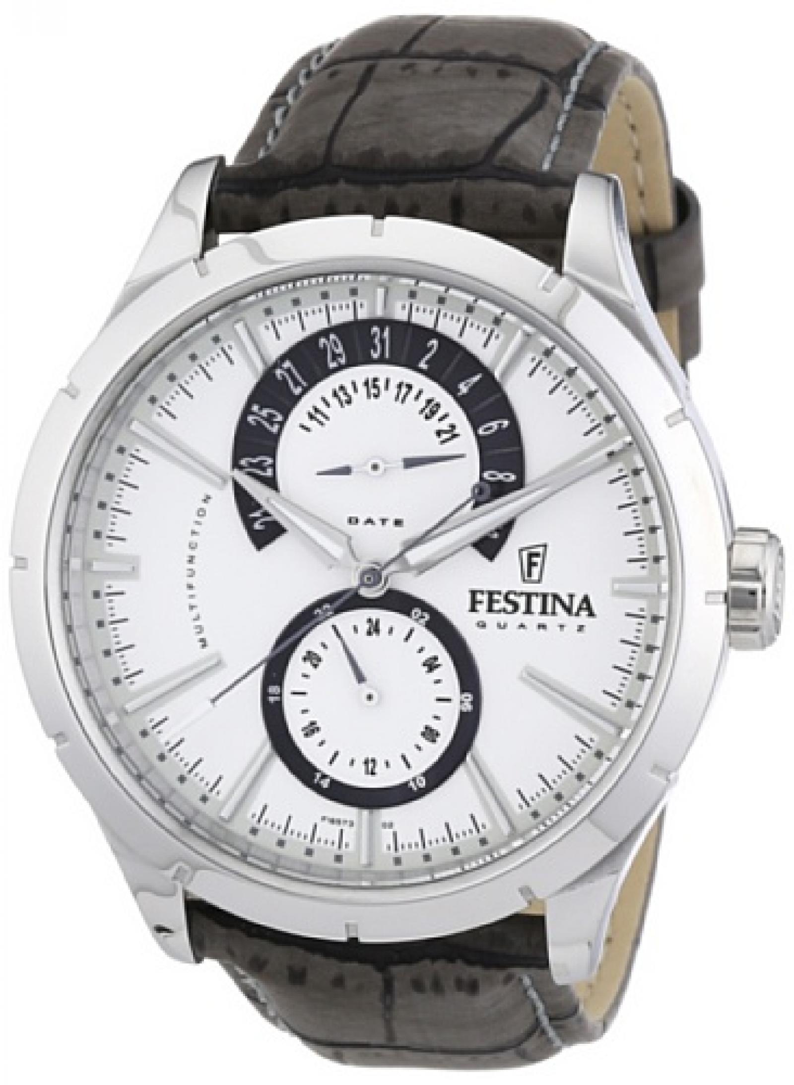 Festina Herren-Armbanduhr XL Analog Quarz Leder F16573/2 Festina Herren-Armbanduhr XL Analog Quarz Leder F16573/2