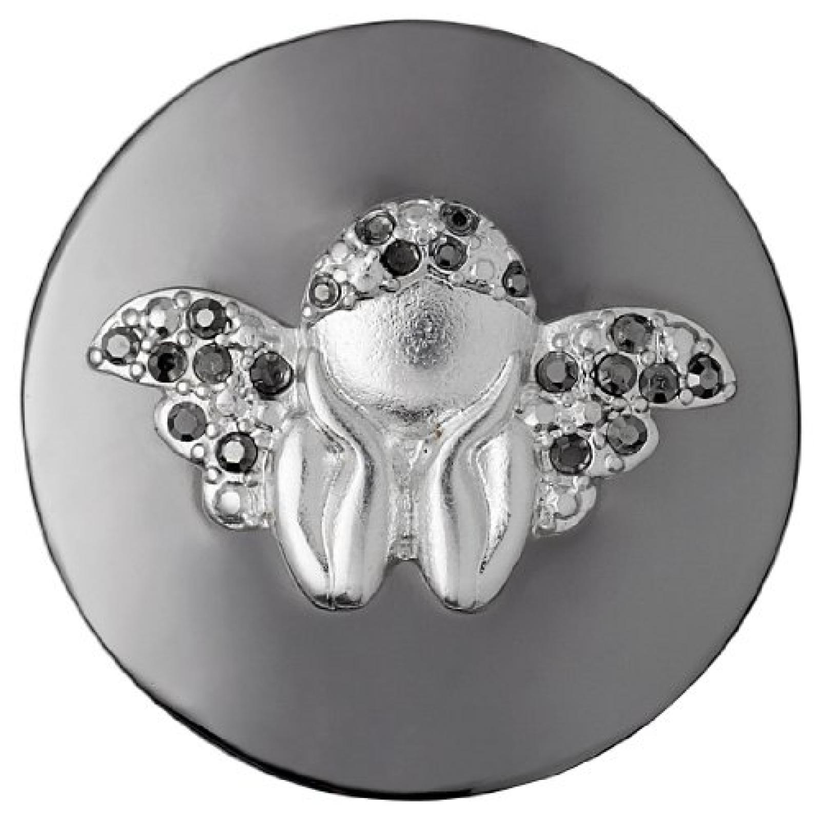 Pilgrim Jewelry Damen-Anh&auml;nger Messing Kristall Coin 3.0 cm grau 441343101 