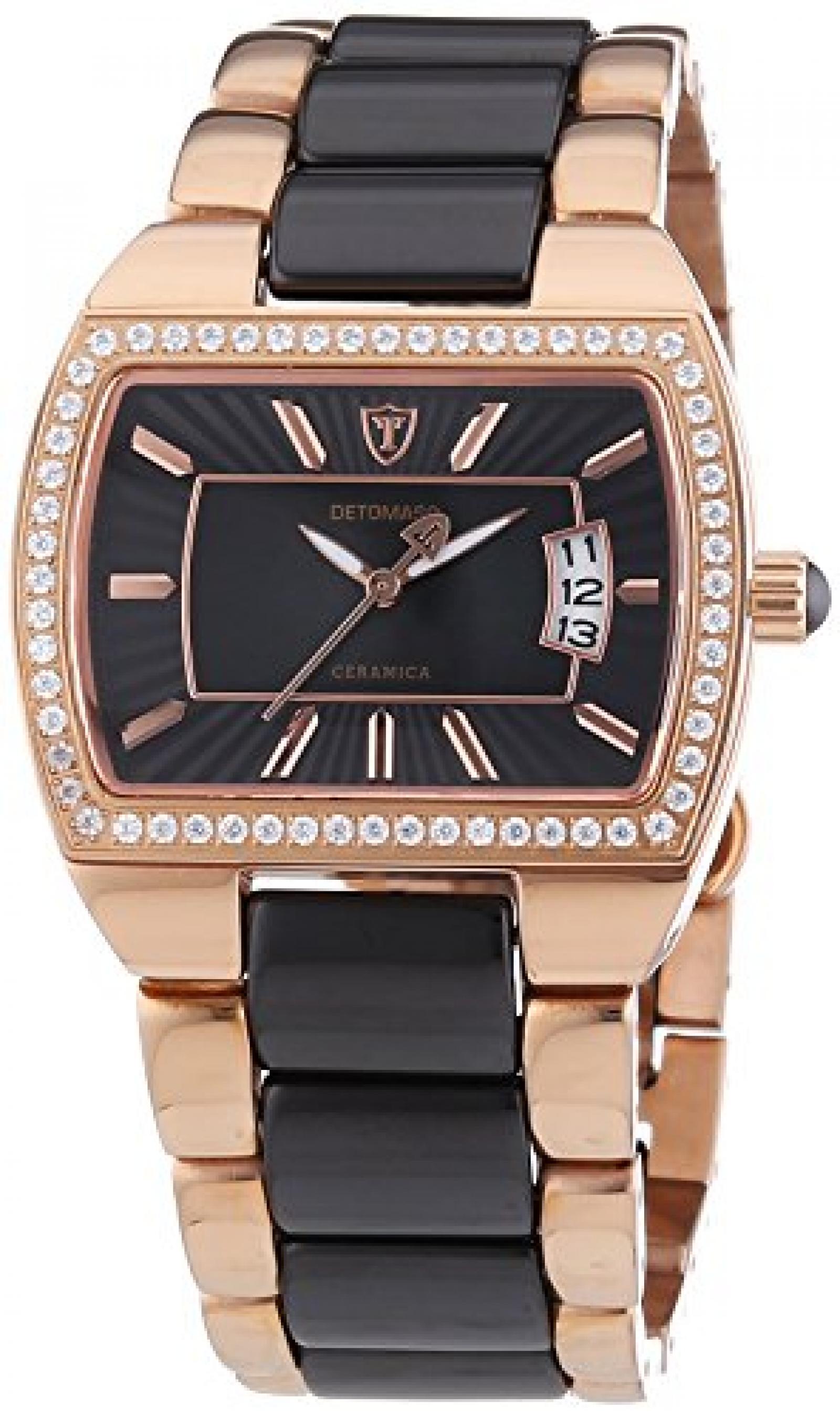 Detomaso Damen-Armbanduhr CONCETTA Rosegold Ladies Analog Quarz Keramik DT3009-C 