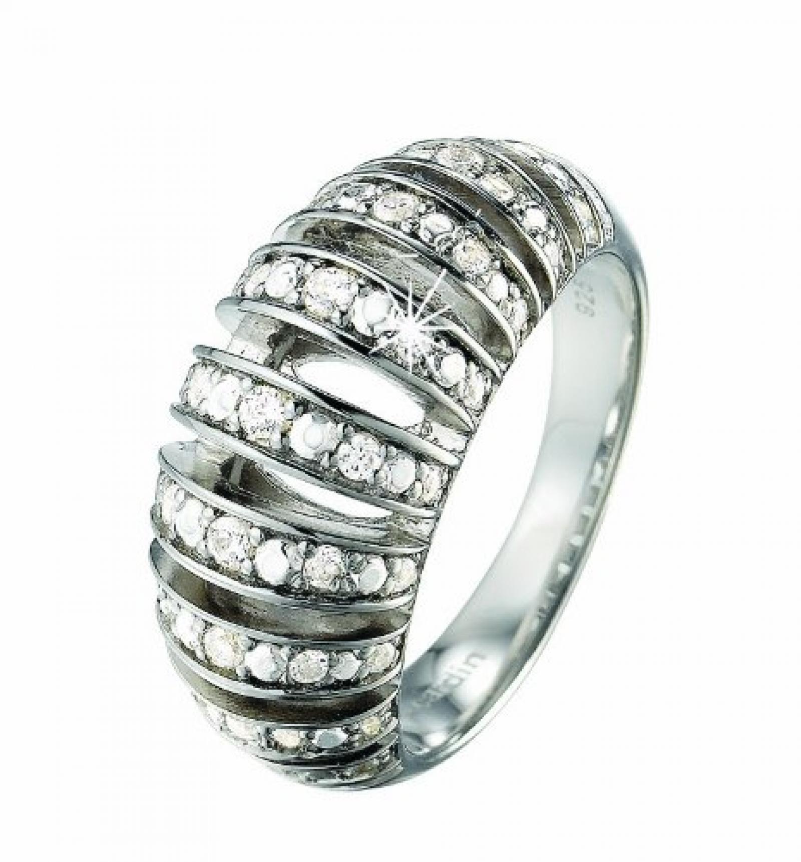 Pierre Cardin Damen-Ring 925 Sterling Silber rhodiniert Kristall Zirkonia Pure wei&szlig;  PCRG90311A 