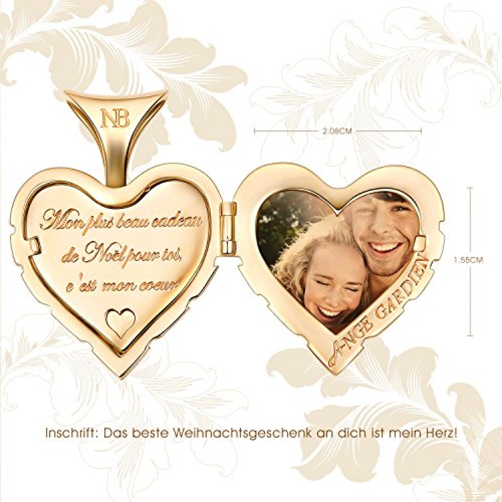 Spezielles Design f&uuml;r ein perfektes Weihnachtsgeschenk, die patentierte Designer-Schmuck-Halskette von Ninabox (global begrenzte Quantit&auml;t): "Schutzengel". Dieses Medaillon wurde aus SWAROVSKI ELEMENTS Kristallen hergestellt, um eine 1A Qualit&auml;t zu gew&auml;hr 