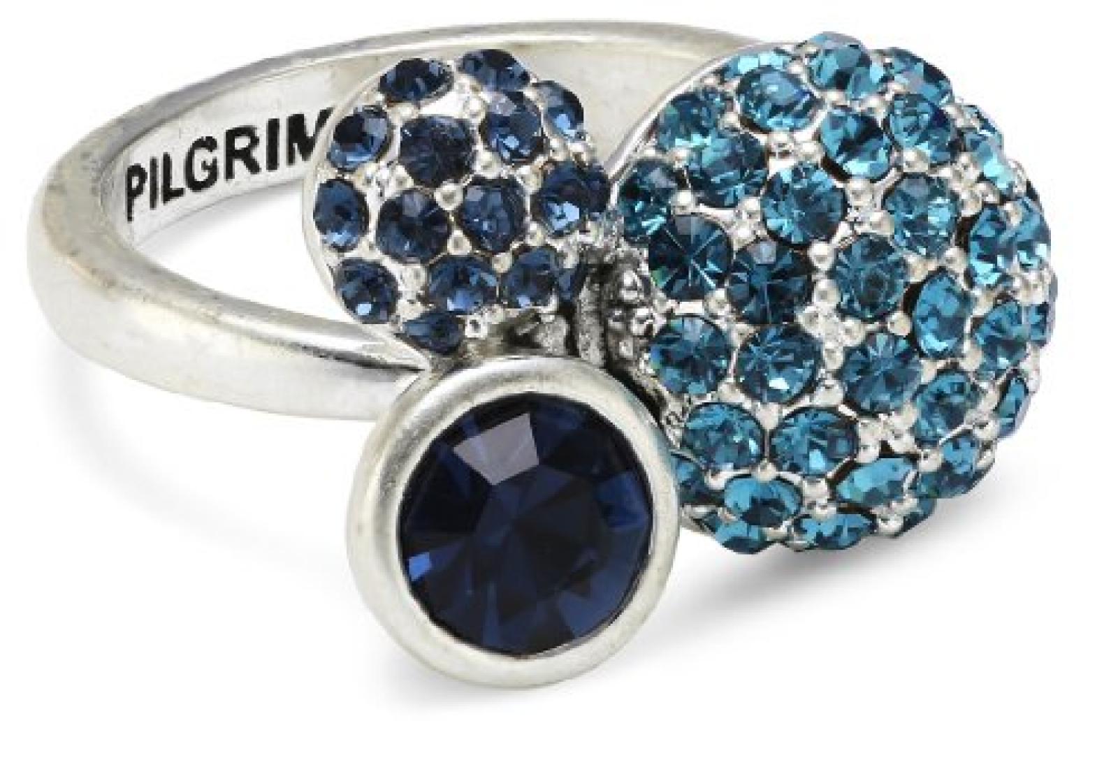 Pilgrim Jewelry Damen-Ring aus der Serie Classic versilbert mix blau 0 1.7 mm 601236224 