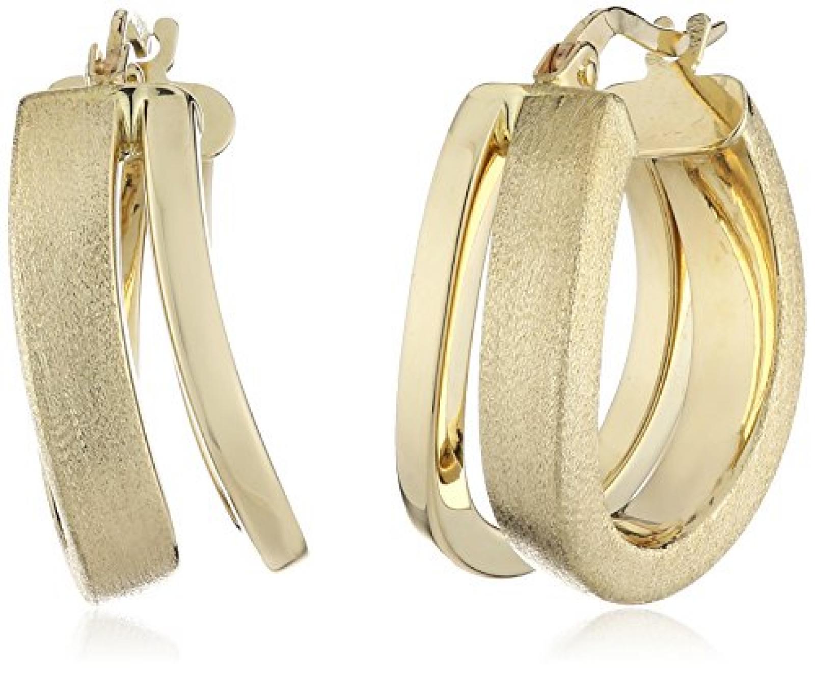 Celesta Damen-Creolen 585 Gelbgold glanz/satiniert L= 19 mm 2 reihig 242310013-1 Celesta Damen-Creolen 585 Gelbgold glanz/satiniert L= 19 mm 2 reihig 242310013-1