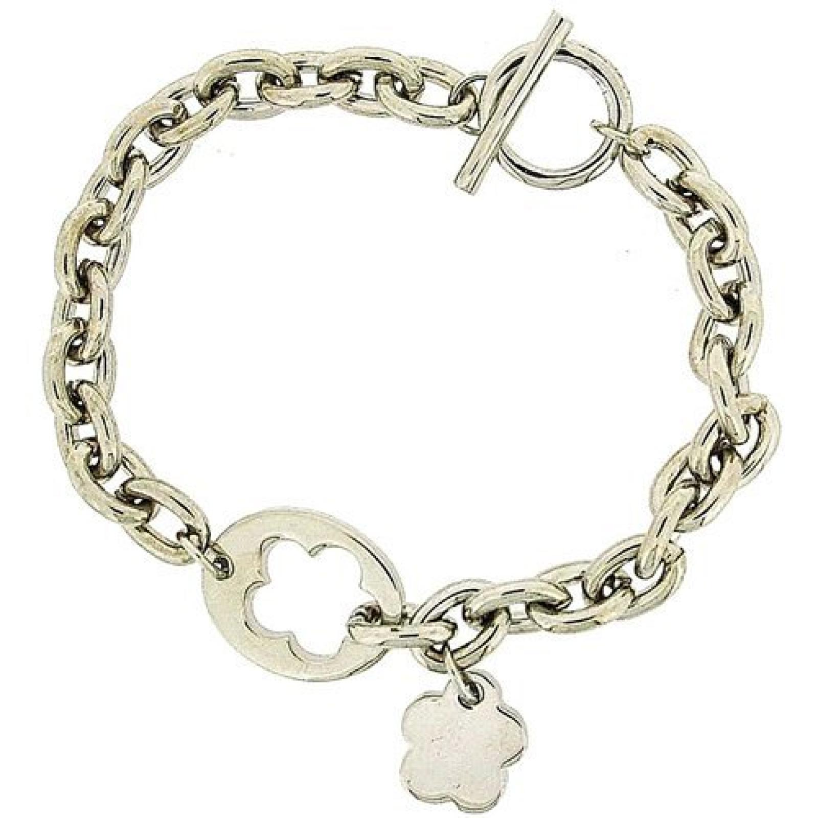 Pierre Cardin versilbertes Damen Anhängerarmband-20 cm mit T-Knebelverschluss 