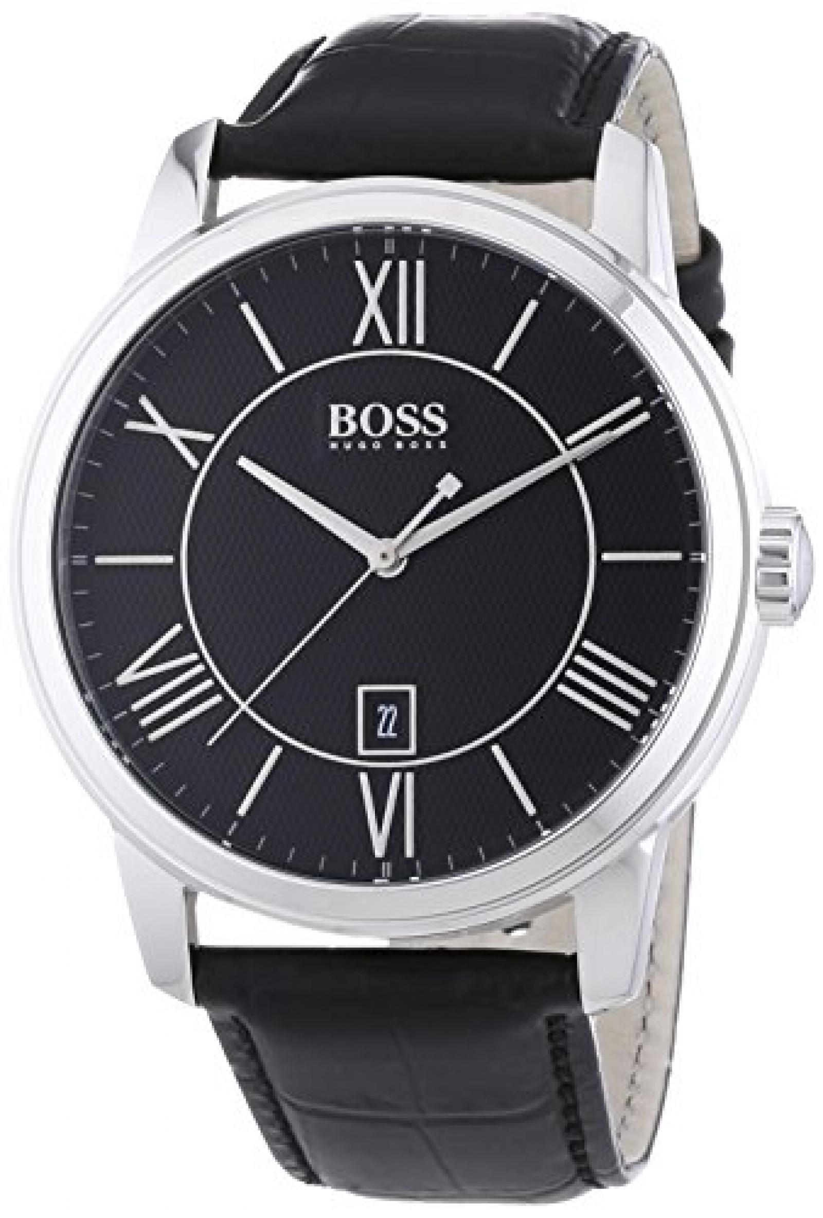Hugo Boss Herren-Armbanduhr XL CLASSICO ROUND Analog Quarz Leder 1512974 Hugo Boss Herren-Armbanduhr XL CLASSICO ROUND Analog Quarz Leder 1512974