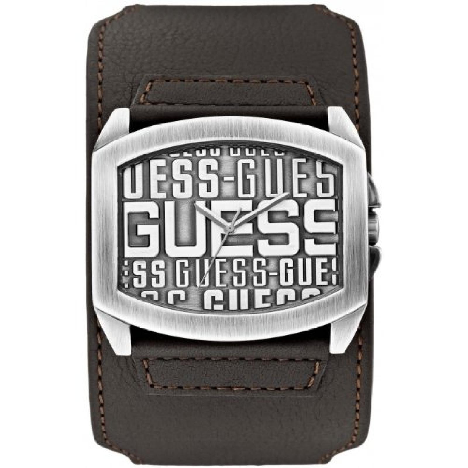 Guess Herren-Armbanduhr XL Analog Quarz Leder W0360G2 