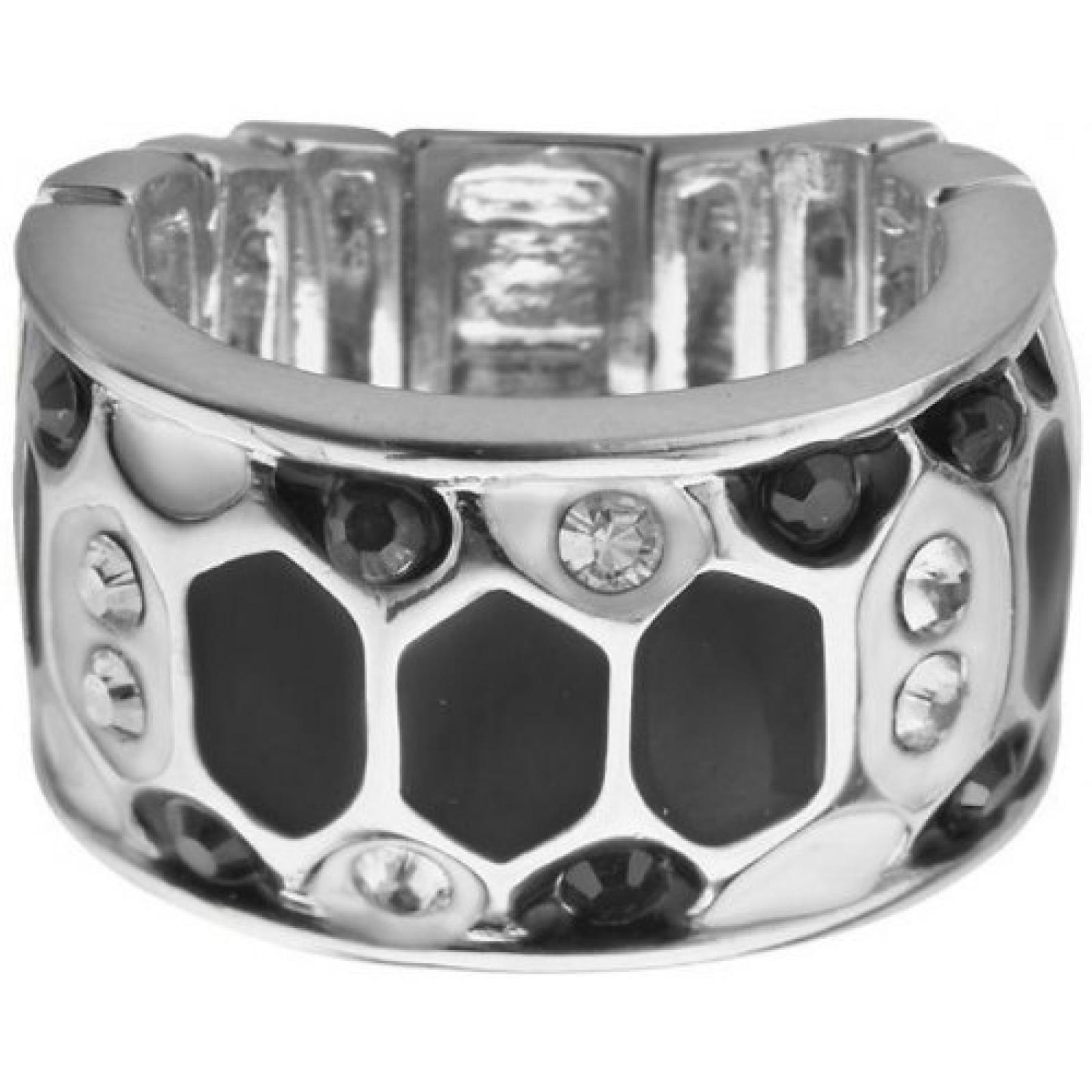 Guess Damen-Ring Metall Kristall One Size, silber 