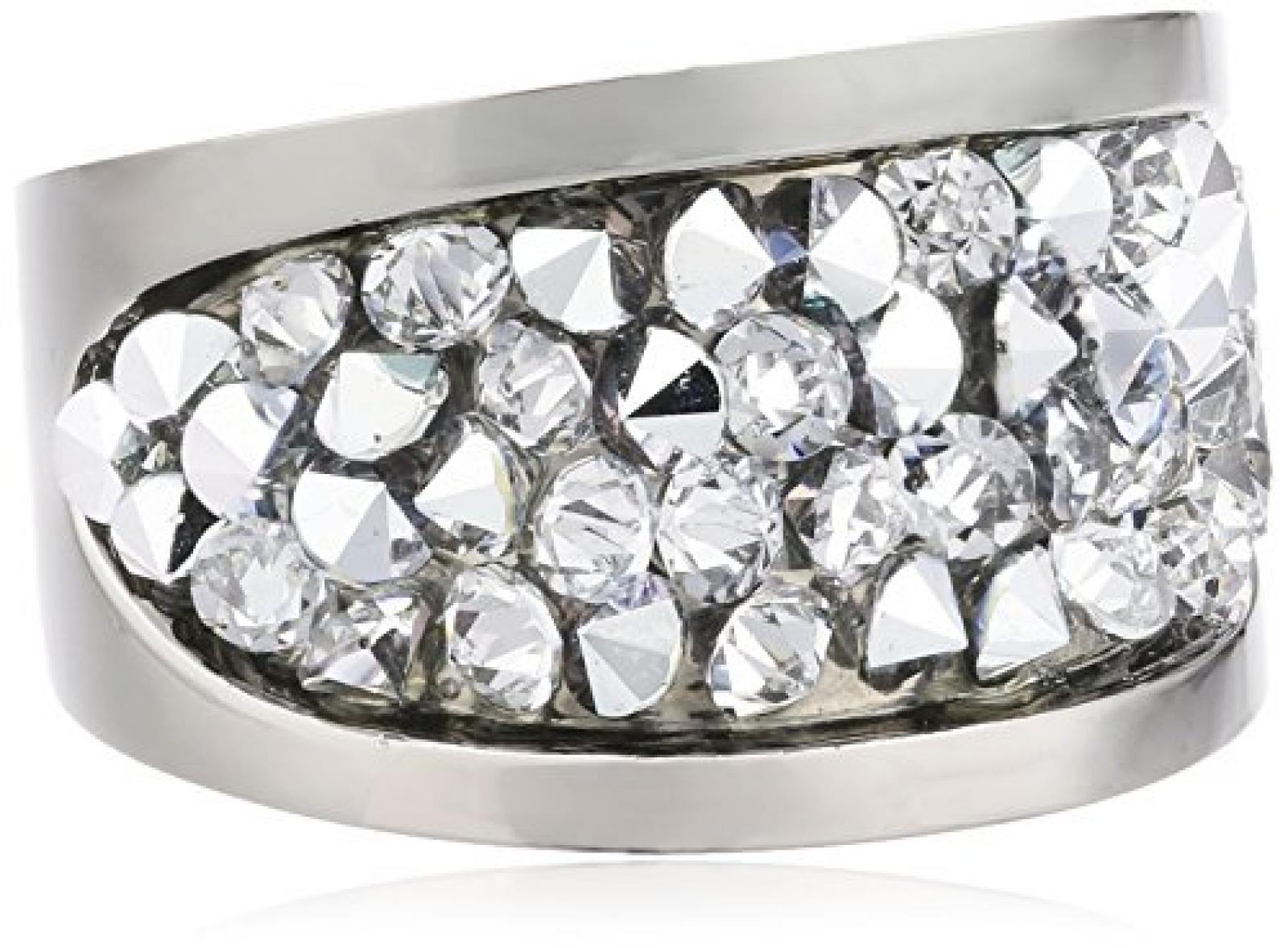 s.Oliver Damen-Ring Edelstahl Swarovski-Kristall wei&szlig; SO898 