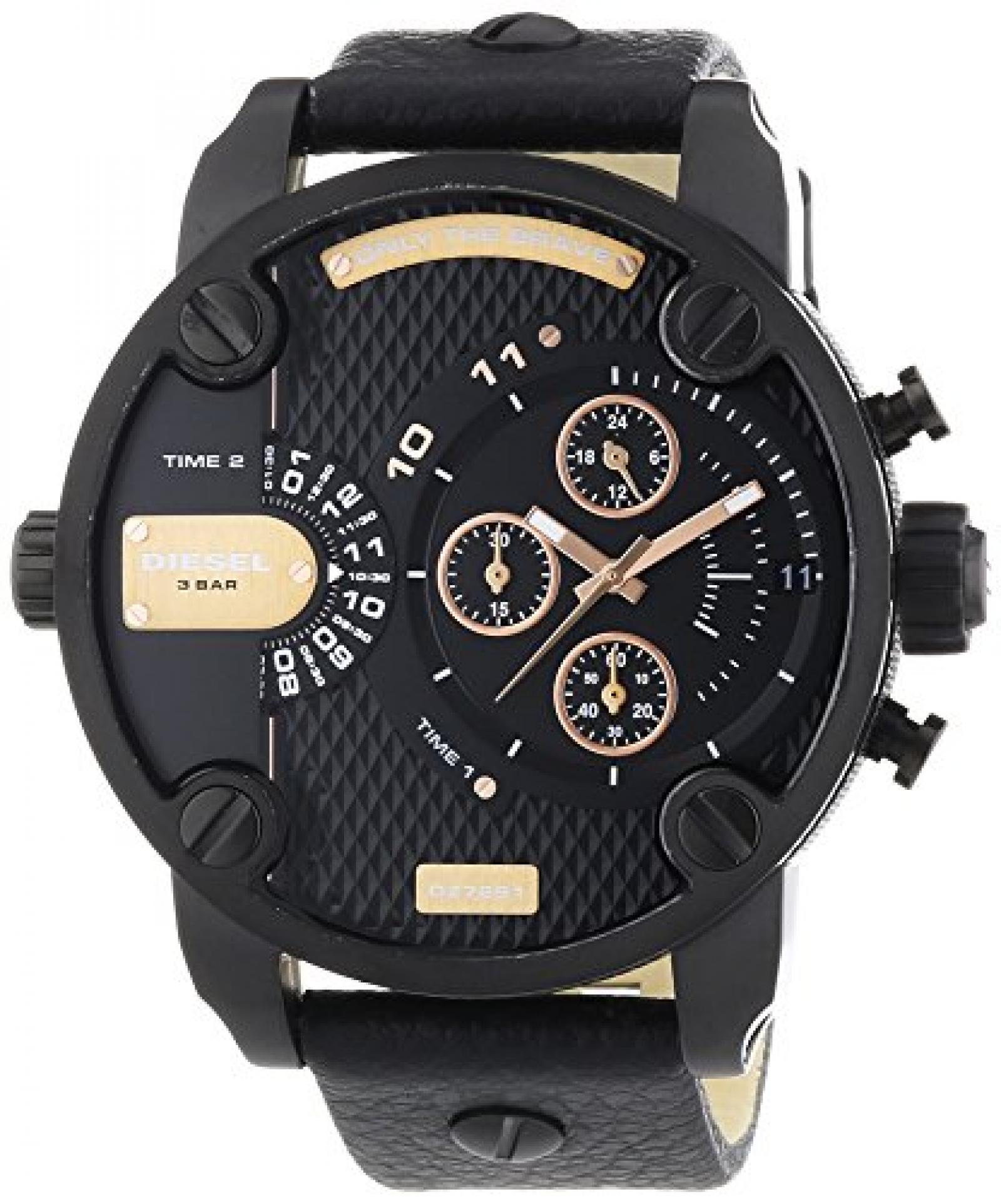 Diesel Herren-Armbanduhr XL Little Daddy Chronograph Quarz Leder DZ7291 Diesel Herren-Armbanduhr XL Little Daddy Chronograph Quarz Leder DZ7291