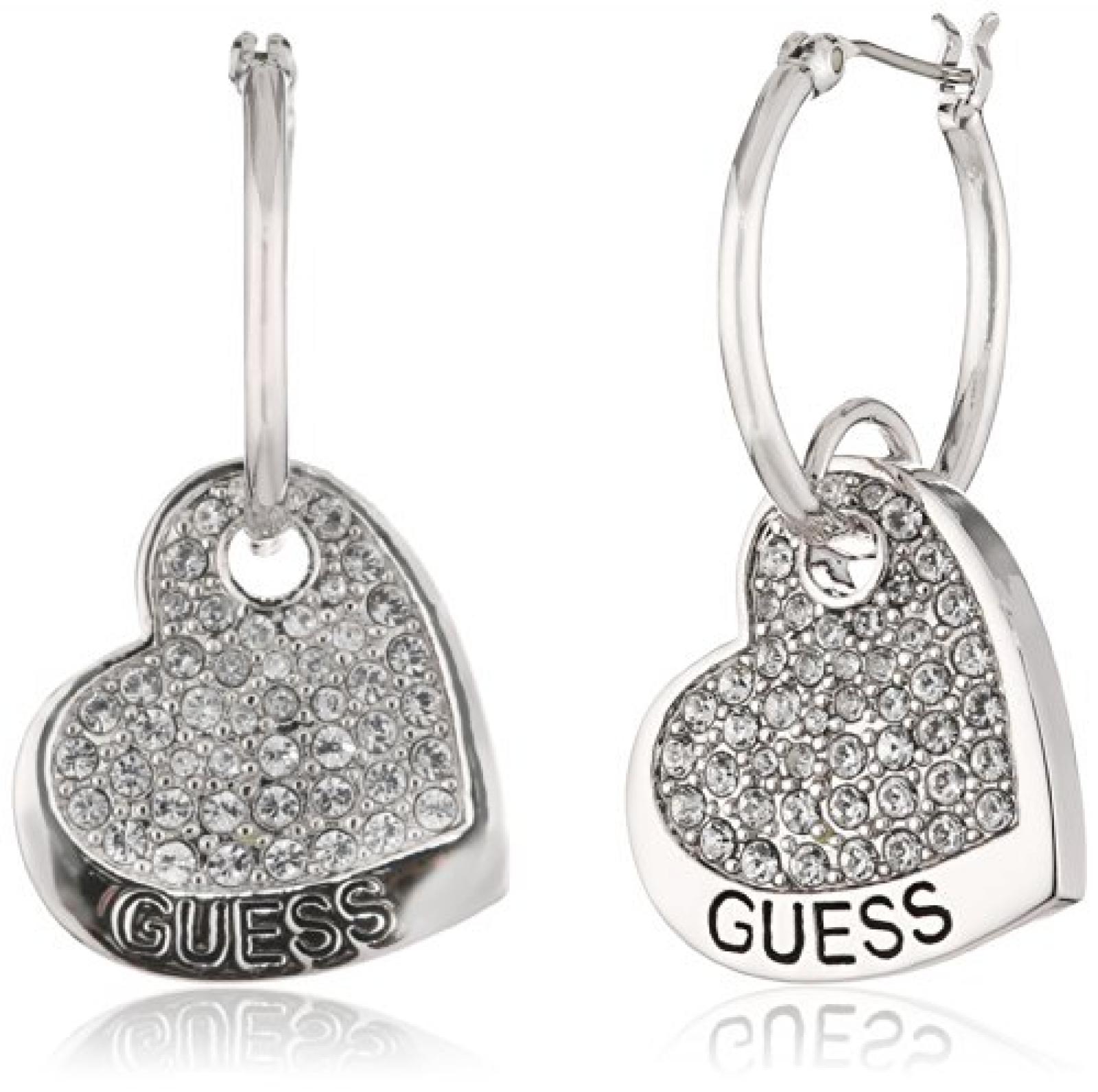 Guess Damen-Ohrhänger Metall weiß UBE11416 