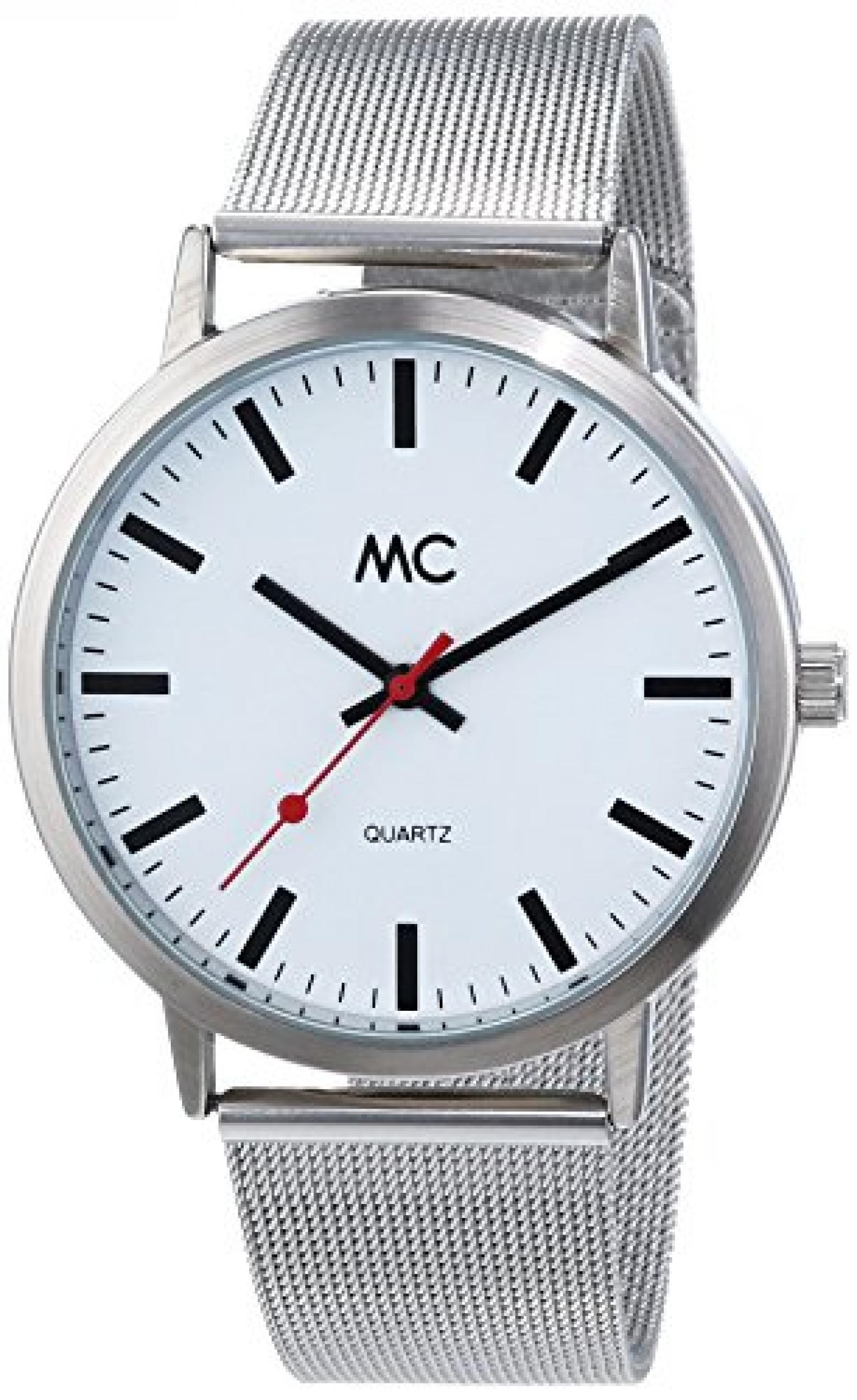 MC Timetrend Herren-Armbanduhr XL Bahnhofsuhr Analog Quarz Messing 27678 