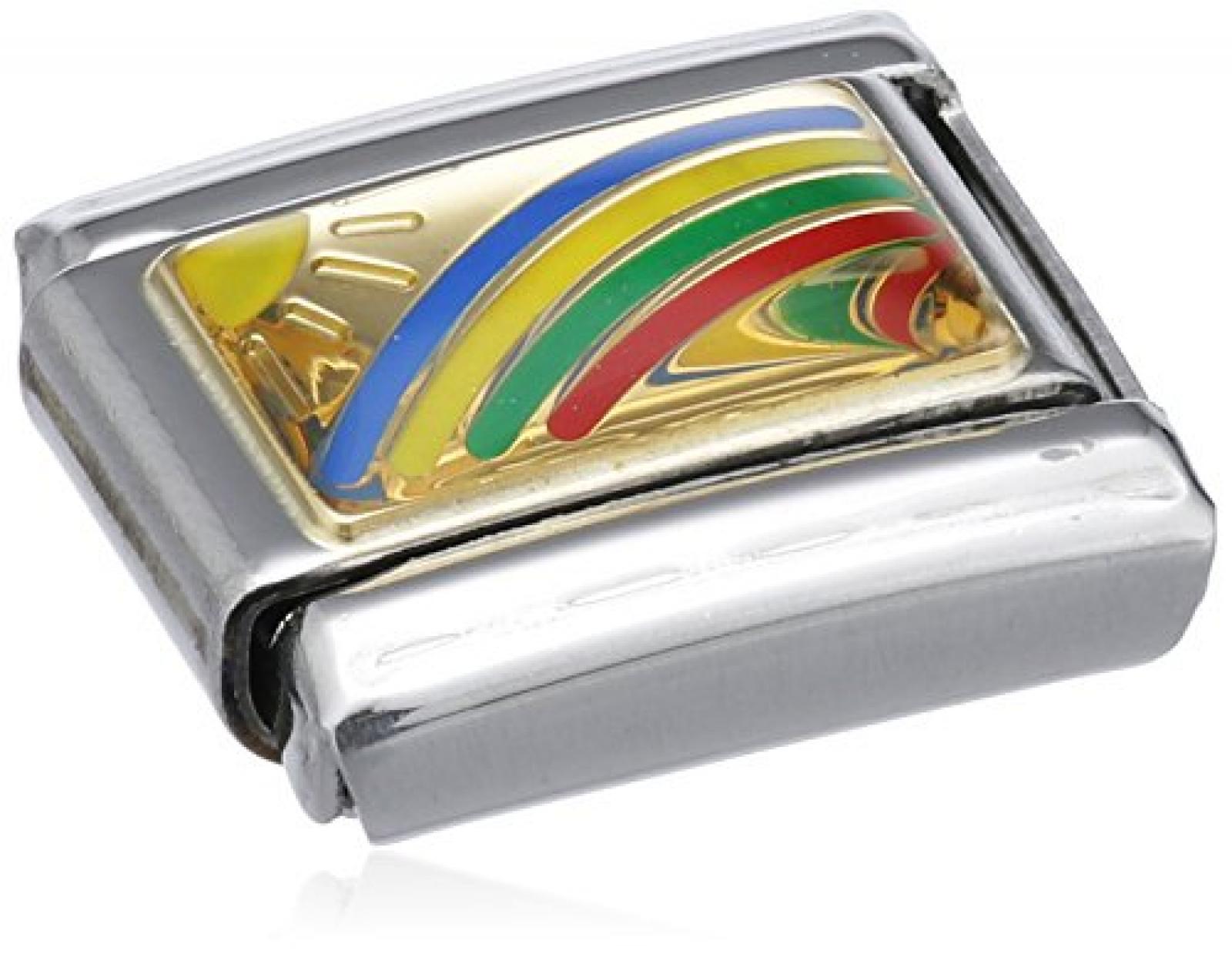Nomination Composable Classic DAILY LIFE Edelstahl, Email und 18K-Gold (Regenbogen) 030208 Nomination Composable Classic DAILY LIFE Edelstahl, Email und 18K-Gold (Regenbogen) 030208